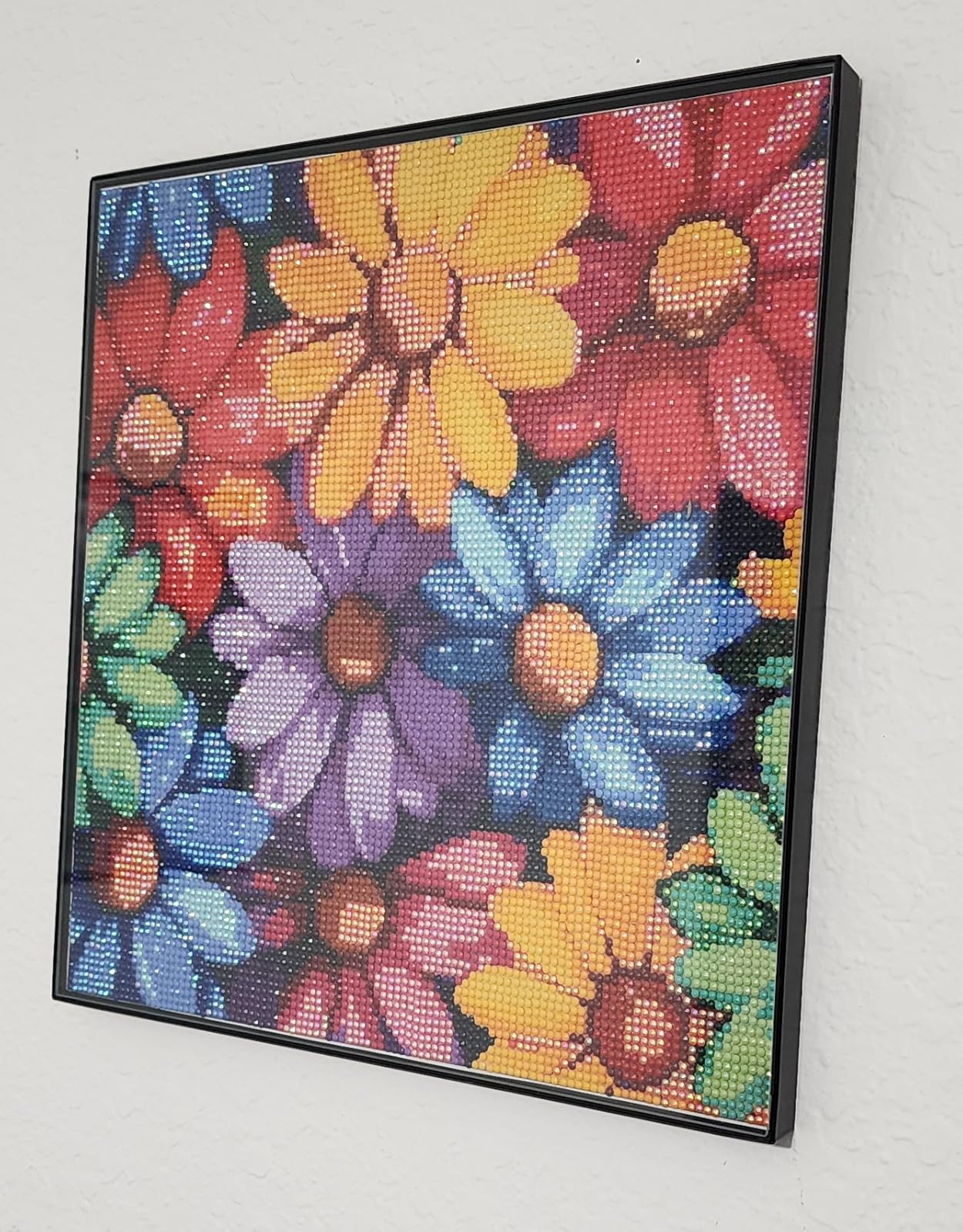 Flowers Diamond Art Kits for Adults, 5D Diamond Painting for Beginners | DIY Full Drill Round Gem Painting Art for Adults, Home Wall Decor 13.78x13.78 Inch customer photo 2