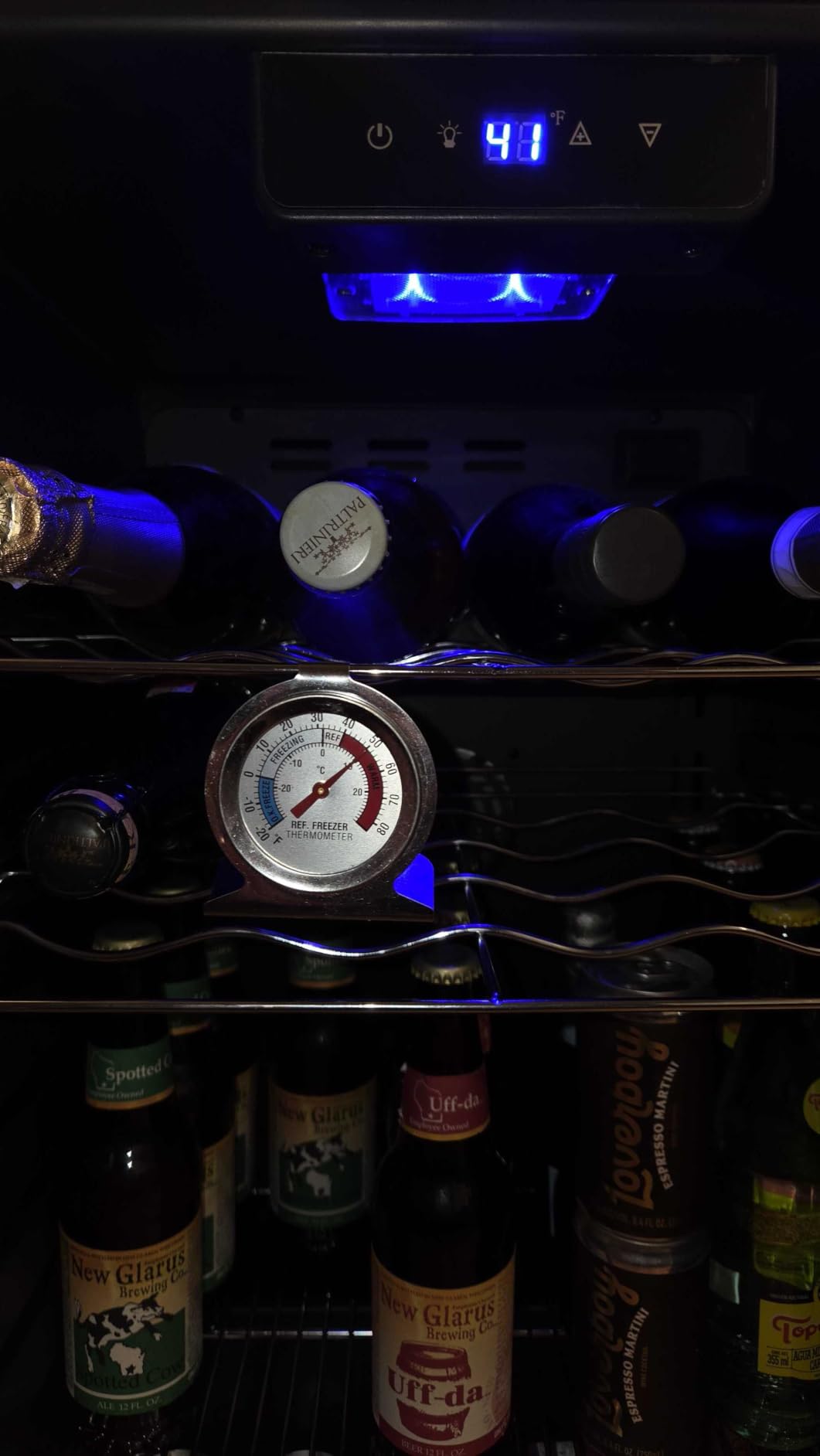 Icyglee 25 Bottle Wine Cooler Refrigerator, Freestanding Wine Fridge, Black | Compressor Cooled, 41-64°F Adjustable Temp, Double-layer Glass Door, Red & White Wine Storage, Home Bar customer photo 1