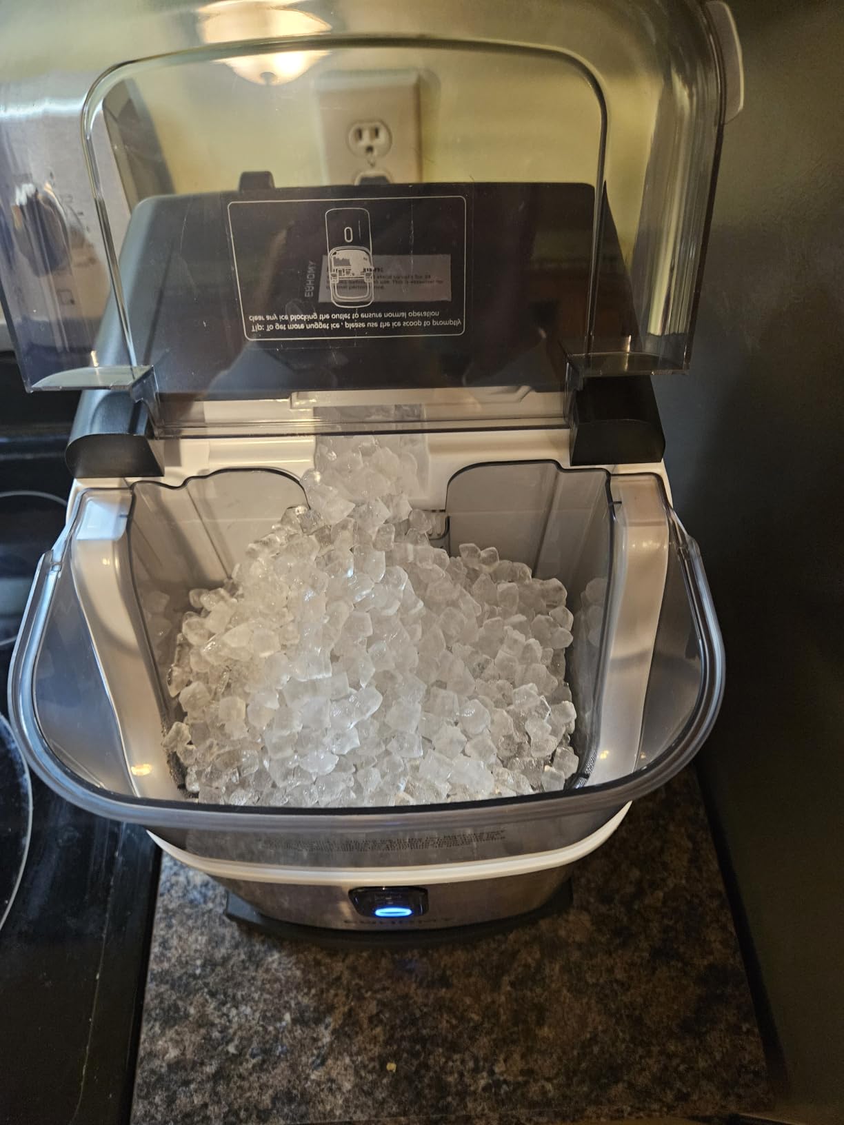 EUHOMY Nugget Ice Maker Countertop, Ready in 7 Mins, 35Lbs/24H Pebble Ice Maker Machine, Self-Cleaning Countertop Sonic Ice Makers with Ice Scoop&Basket, Pellet Ice Maker for Home, Stainless Steel customer photo 1