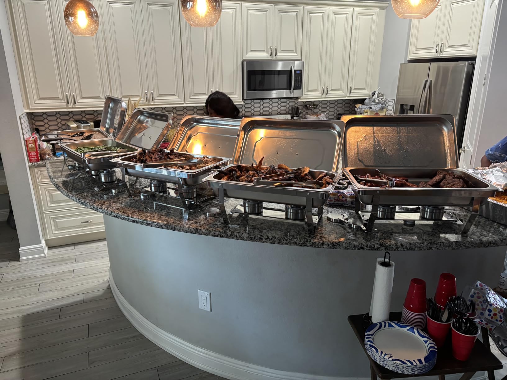 POWERFUEL 4 Pack 11QT Rectangular Chafing Dishes for Buffet with 4 Tongs | Full Size Golden Chafing Dish Set with Stainless Steel Chafing Pan, Food Warmer for Party, Gathering, Wedding, Catering customer photo 2