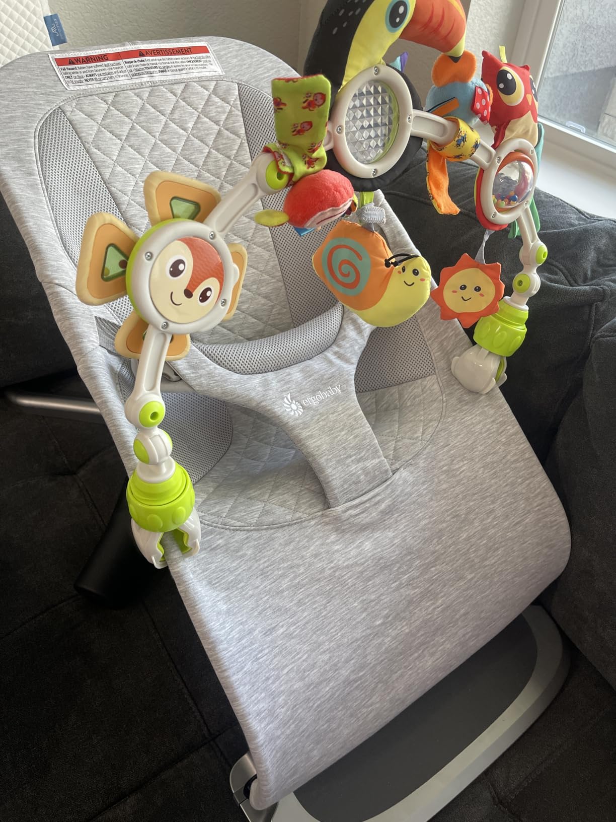 Ergobaby Evolve 3-in-1 Bouncer Seat for Babies and Toddlers 5.5-25 lbs | Multi Position Baby Bouncer Seat with Adjustable Heights, Secure Harness, Newborn Insert, Knit Cream customer photo 1