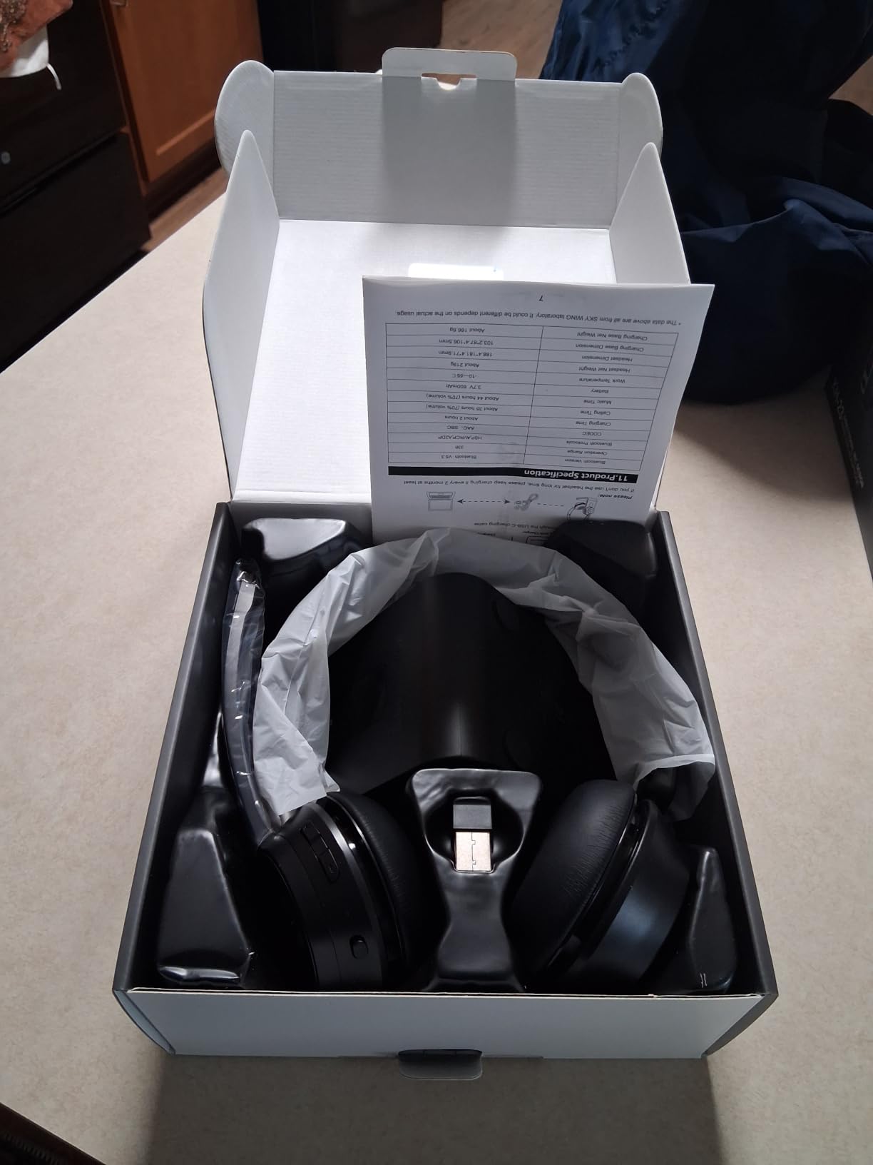 Wireless Headset with Mic for Work, Bluetooth Headset with Noise Cancelling | Headphones with Microphone Mute & USB Dongle for PC/Computer/Laptop/Cell Phones/Remote Work/Call Center (Black) customer photo 2