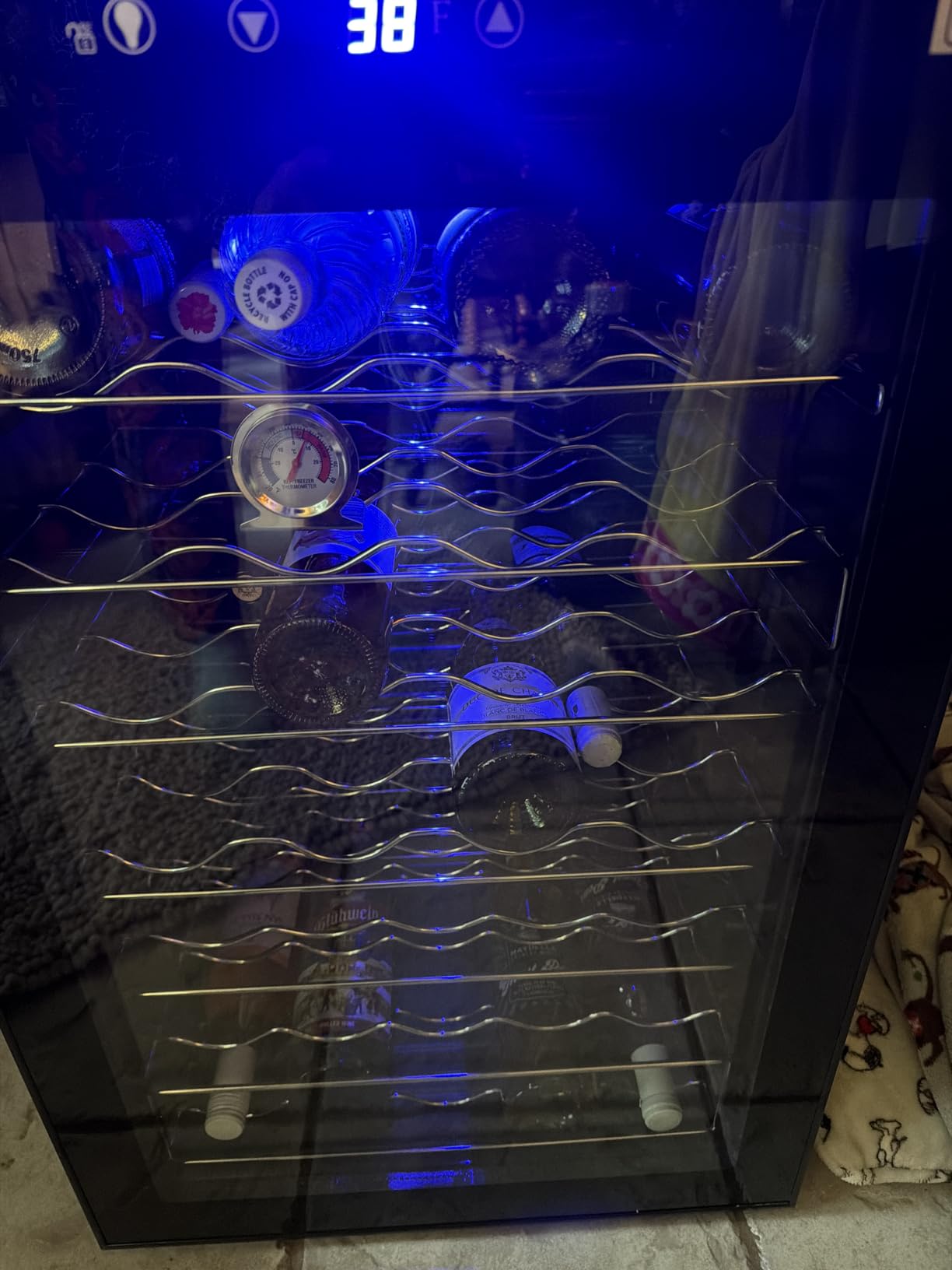 Feelfunn 45 Bottle Wine Cooler Refrigerator, Freestanding Wine Fridge, Black | 40-61°F Digital temp control, Glass Door, Quiet Operation, Small Wine Cooler for red, white and champagne in Home Bar, Office customer photo 2