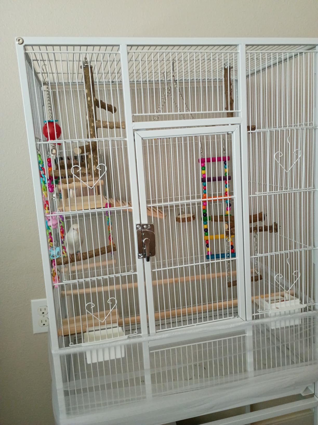 YITAHOME 53.9 inches Metal Bird Cage for Parakeets: Large Parrot Cages with Seed Catcher & Birdcage Cover with Rolling Stand & Brakes for Lovebirds Cockatiels Pigeon Finches customer photo 1