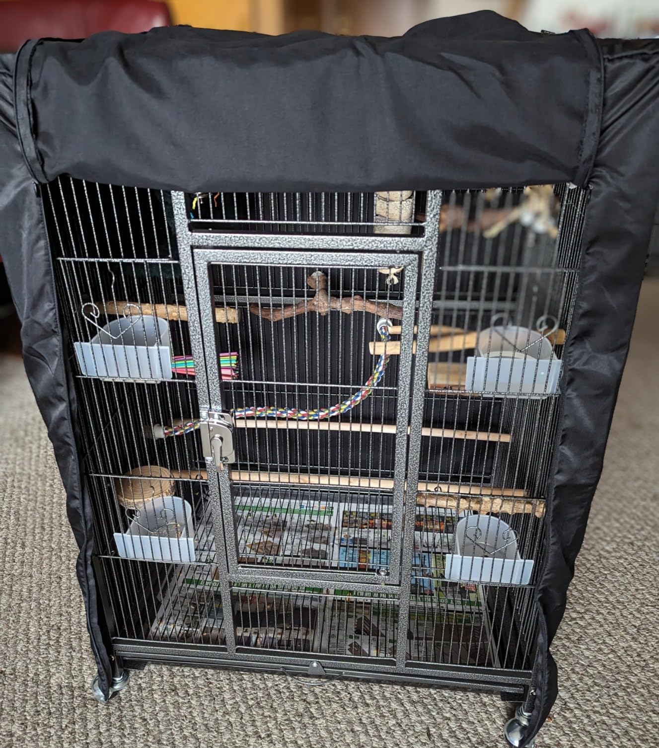 YITAHOME 53.9 inches Metal Bird Cage for Parakeets: Large Parrot Cages with Seed Catcher & Birdcage Cover with Rolling Stand & Brakes for Lovebirds Cockatiels Pigeon Finches customer photo 2