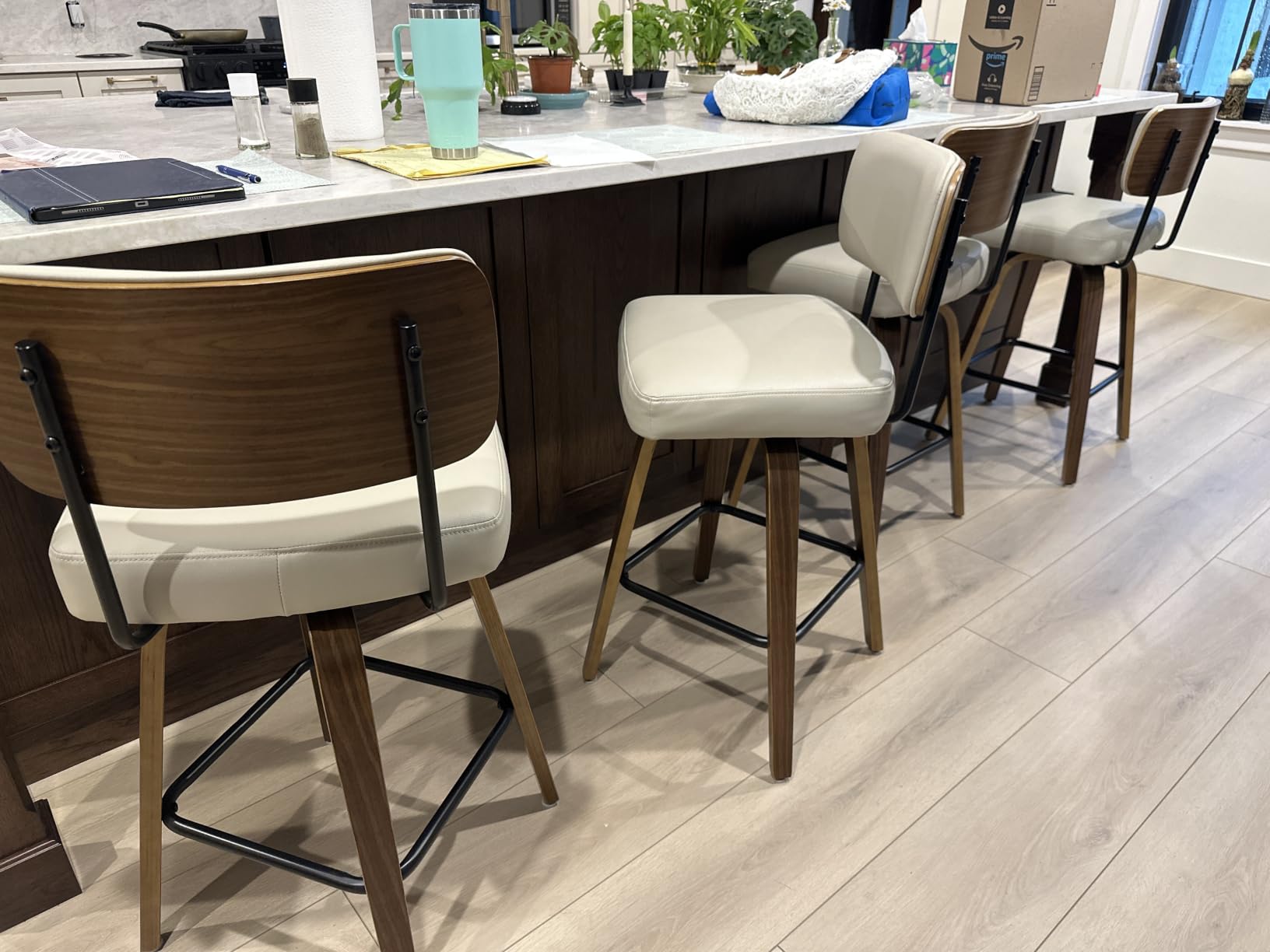 Swivel Bar Stools Set of 4, 26
