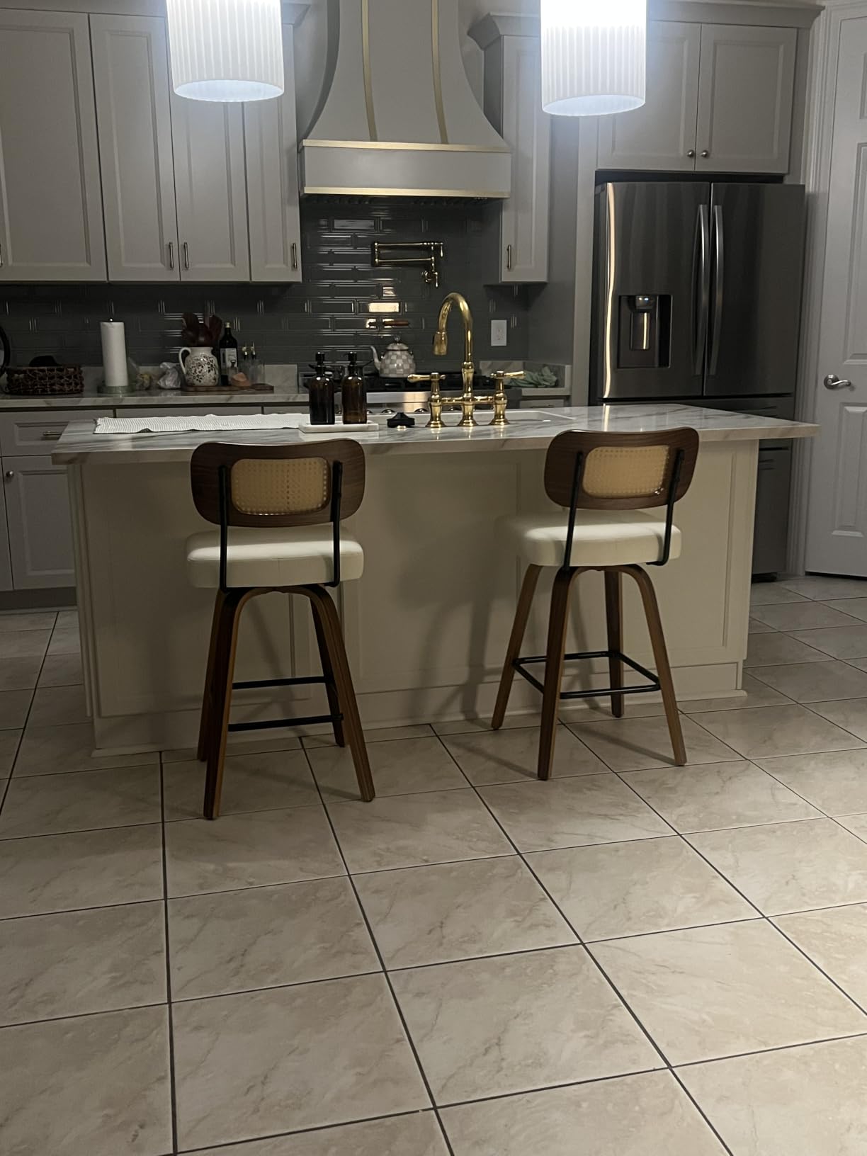 Swivel Bar Stools Set of 4, 26
