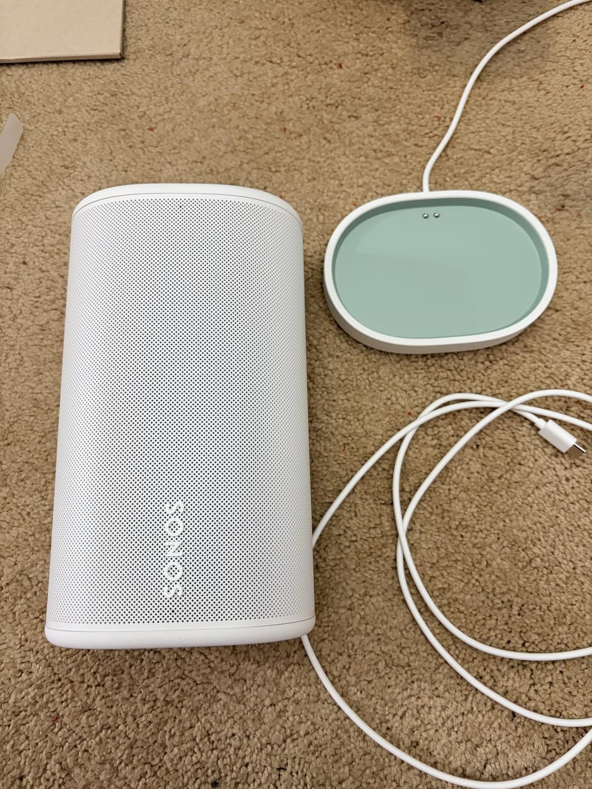 Sonos Play Portable WiFi and Bluetooth Speaker - White | 24-Hr Battery with Power Bank | Stereo Pairing & Multi-Room WiFi | AirPlay 2 | IP67 Waterproof | Carrying Loop customer photo 2