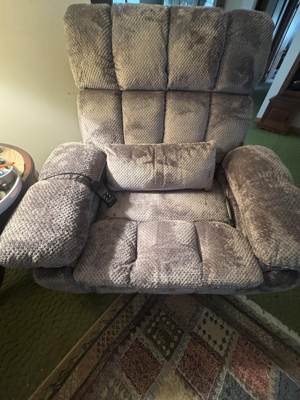 Oversized Recliner with Adjustable Headrest, Dual Motor Power Lift Recliner Chair for Elderly, Big and Tall Recliner with Massage&Heat,Cup Holders,Arm Storage,USB &Type C,8739 Denim Blue customer photo 1