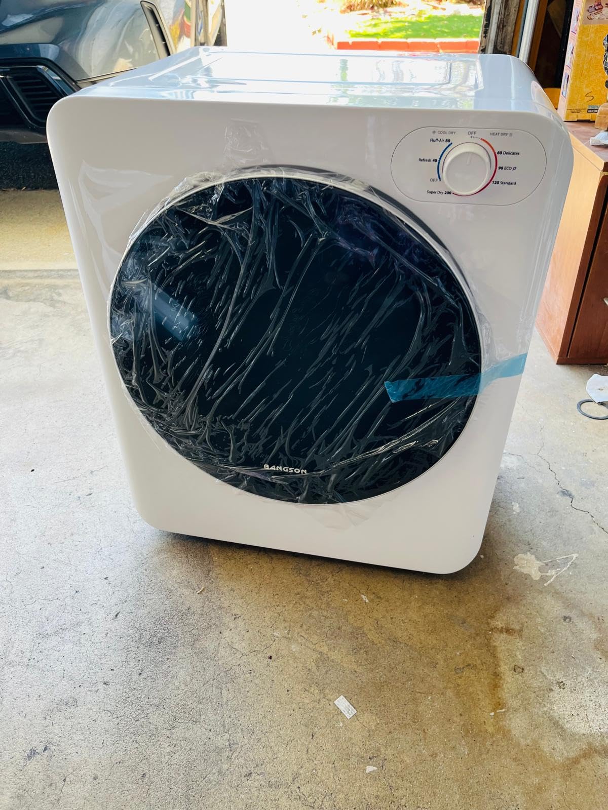 BANGSON 1.5 Cu.Ft. Portable Clothes Dryer, 120V Vented Electric Dryer | Portable Dryer with 2-in-1 Heat & Air Dry Modes, Exhaust Hose & Stainless Steel Drum Included, for Apartment, Dorm & RV, White customer photo 2