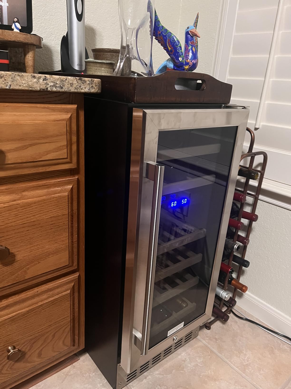 Antarctic Star 24 Inch Dual Zone Wine and Beverage Refrigerator, Built-in or Freestanding Mini Fridge with Clear Glass Door & LED Light, for Beer, Soda, and Wine customer photo 2