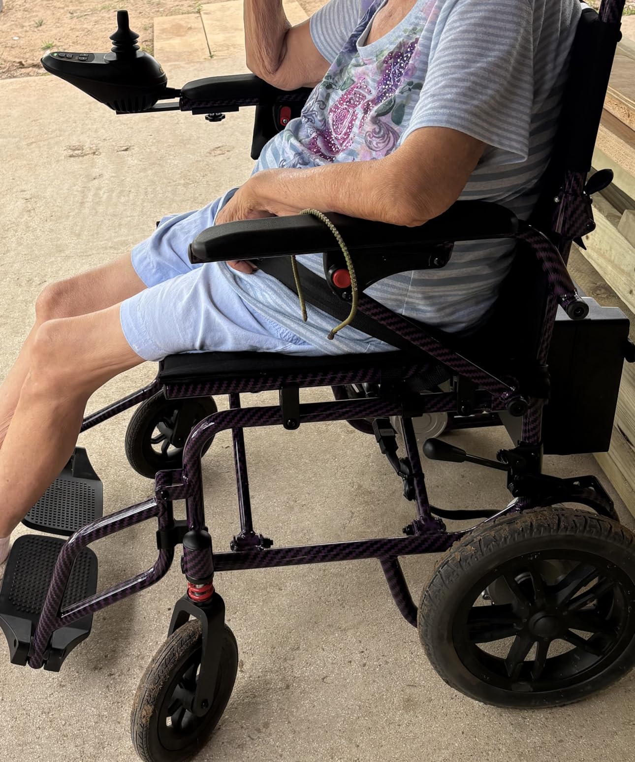 Electric Wheelchairs for Adults, Lightweight Foldable Wheelchair 15 Miles Long Travel Range, 360° Joystick Control Motorized Wheelchair, Support 286 lbs with LED Light Power Wheelchair (Black) customer photo 1