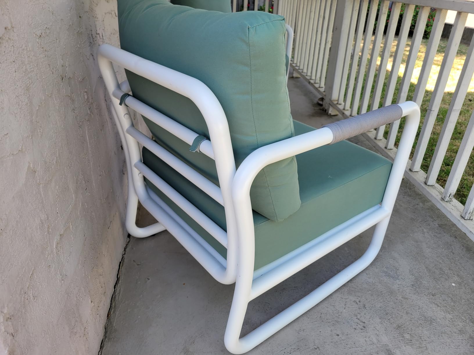 5-Seat Aluminum Patio Conversation Sofa Set with 2 Swivel Rocking Chairs & Oversized Fire Pit Table (Glass Wind Guard), All-Weather for Balcony, Garden, Brown customer photo 2