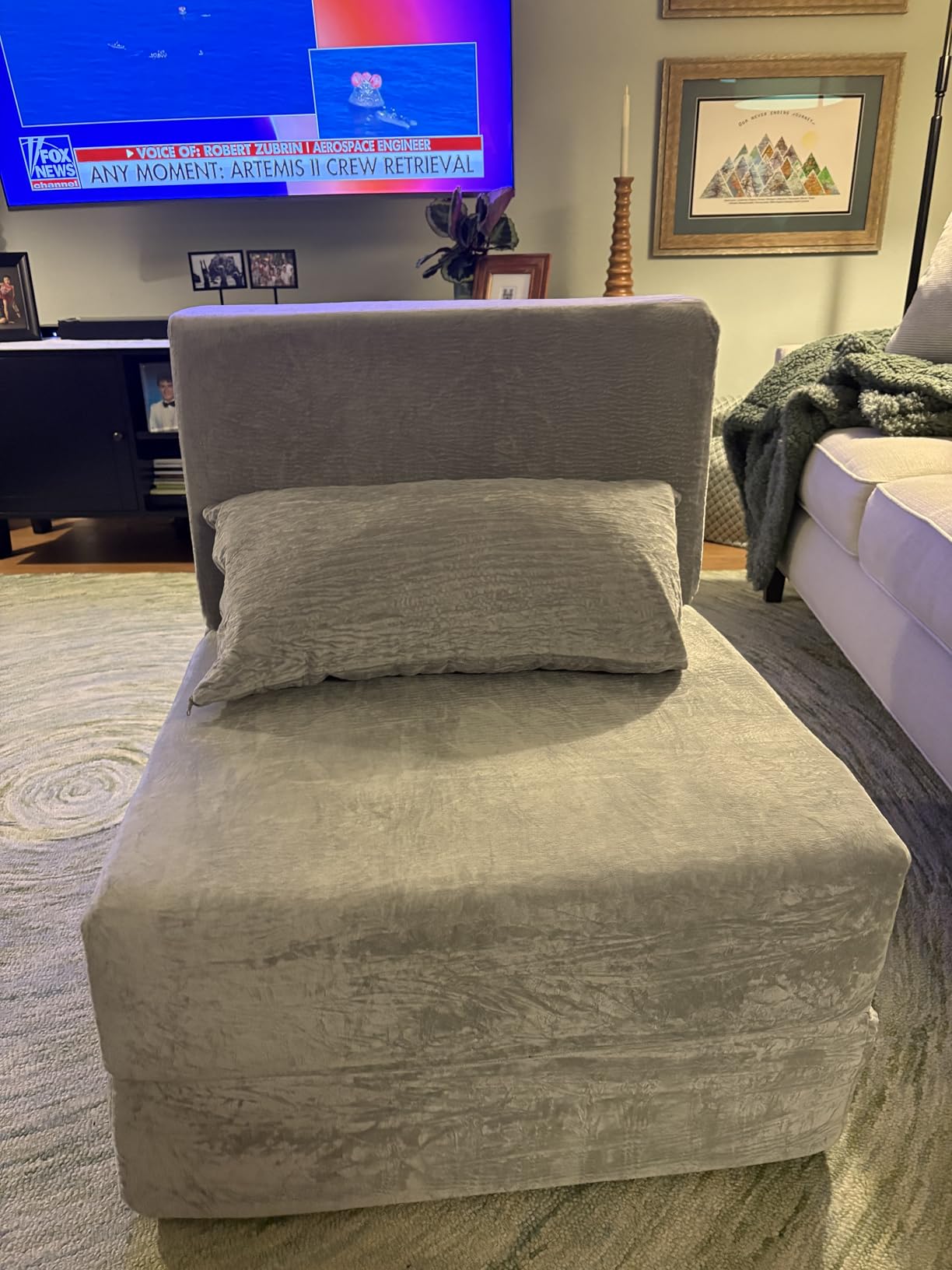 Folding Sofa Bed, Convertible Sleeper Chair, No Assembly, Black - Boneless Sofa Couch, Foldable Mattress & Back Support, Portable Floor Lounger Futon for Small Apartment, Dorm, Guest Room customer photo 2