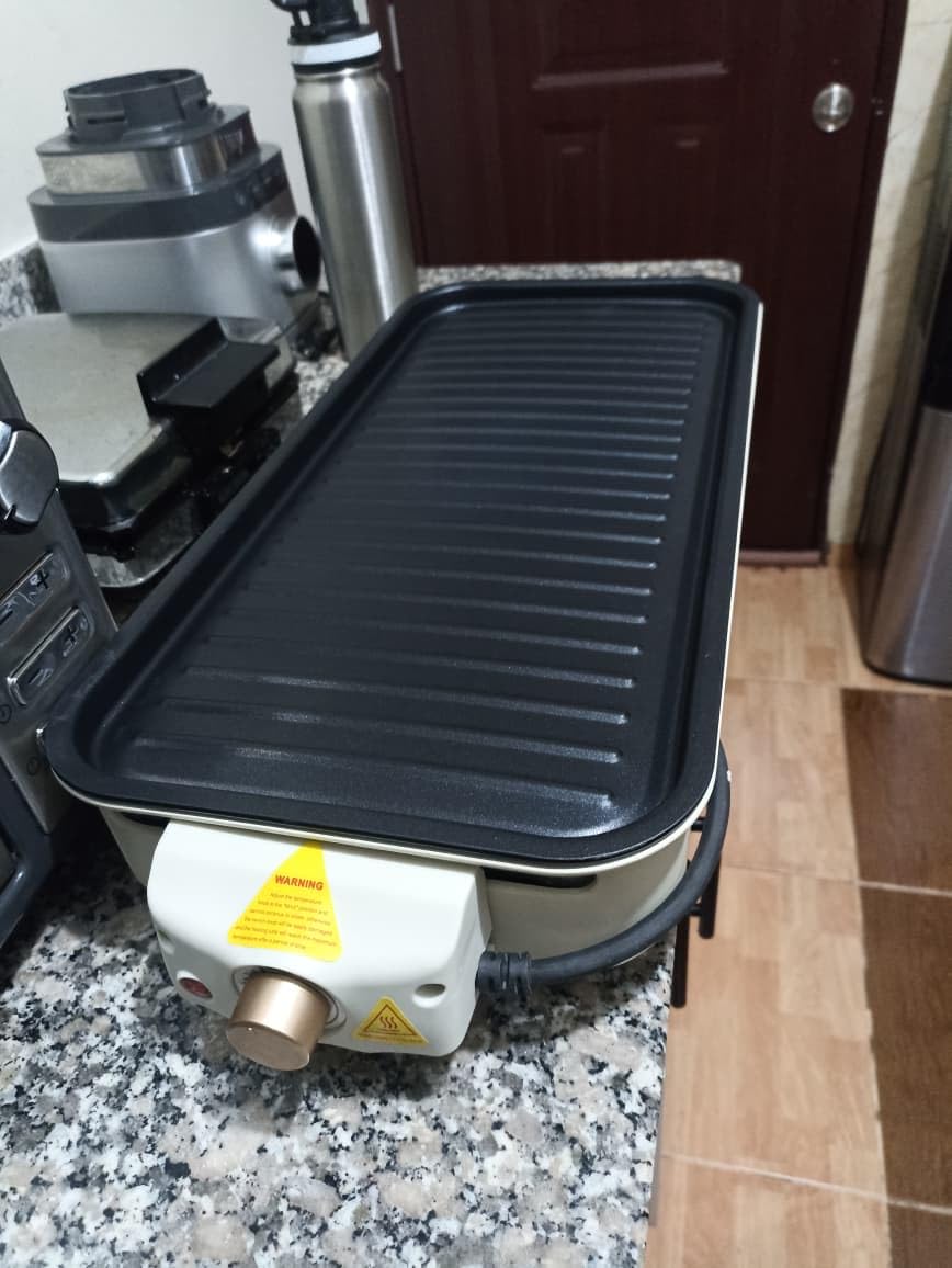 Pukomc Electric Indoor Grill, 2 in 1 Indoor Grills for Kitchen | Grill Net & Non-Stick Cooking Removable Plate, Temperature Control, Dishwasher Safe, 1800W Large Smokeless customer photo 2