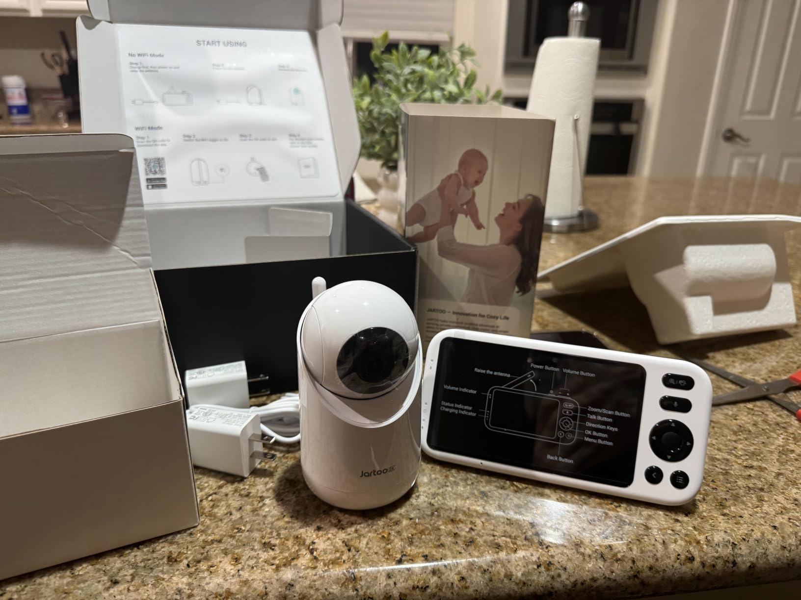 Jartoo Smart Baby Monitor with 2K Camera & Mount, 5.5