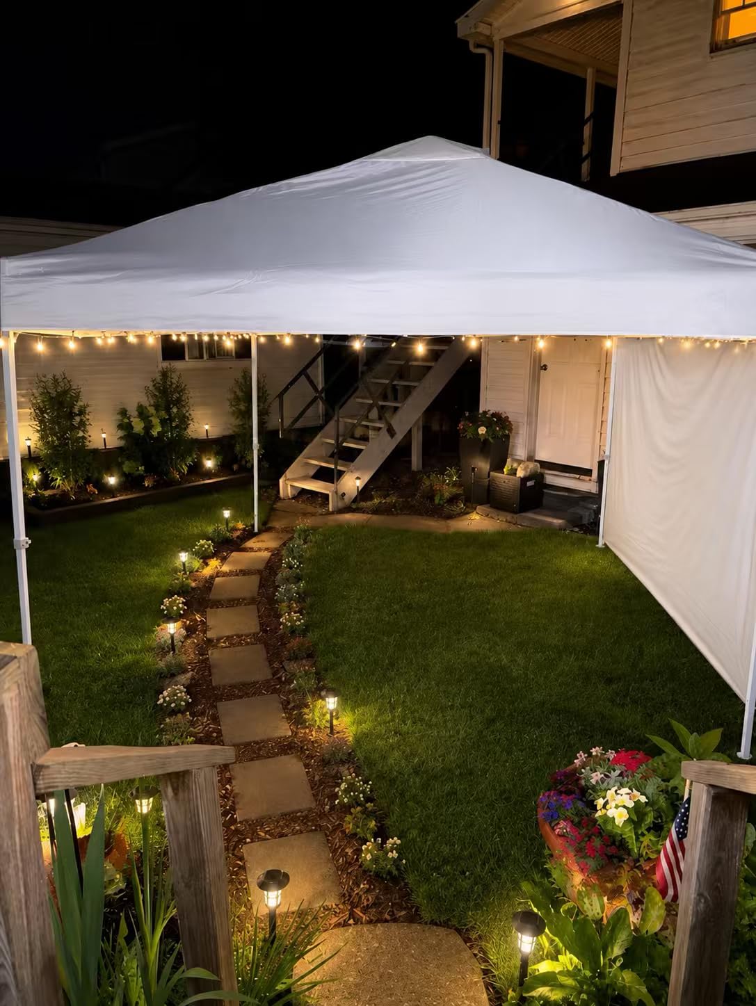 10x10 Pop Up Canopy Tent with Dual Vented Roof, One Push Setup, White | 210D Water-Resistant, UPF 50+ UV Protection, Steel Frame, for Patio, Camping & Events customer photo 1