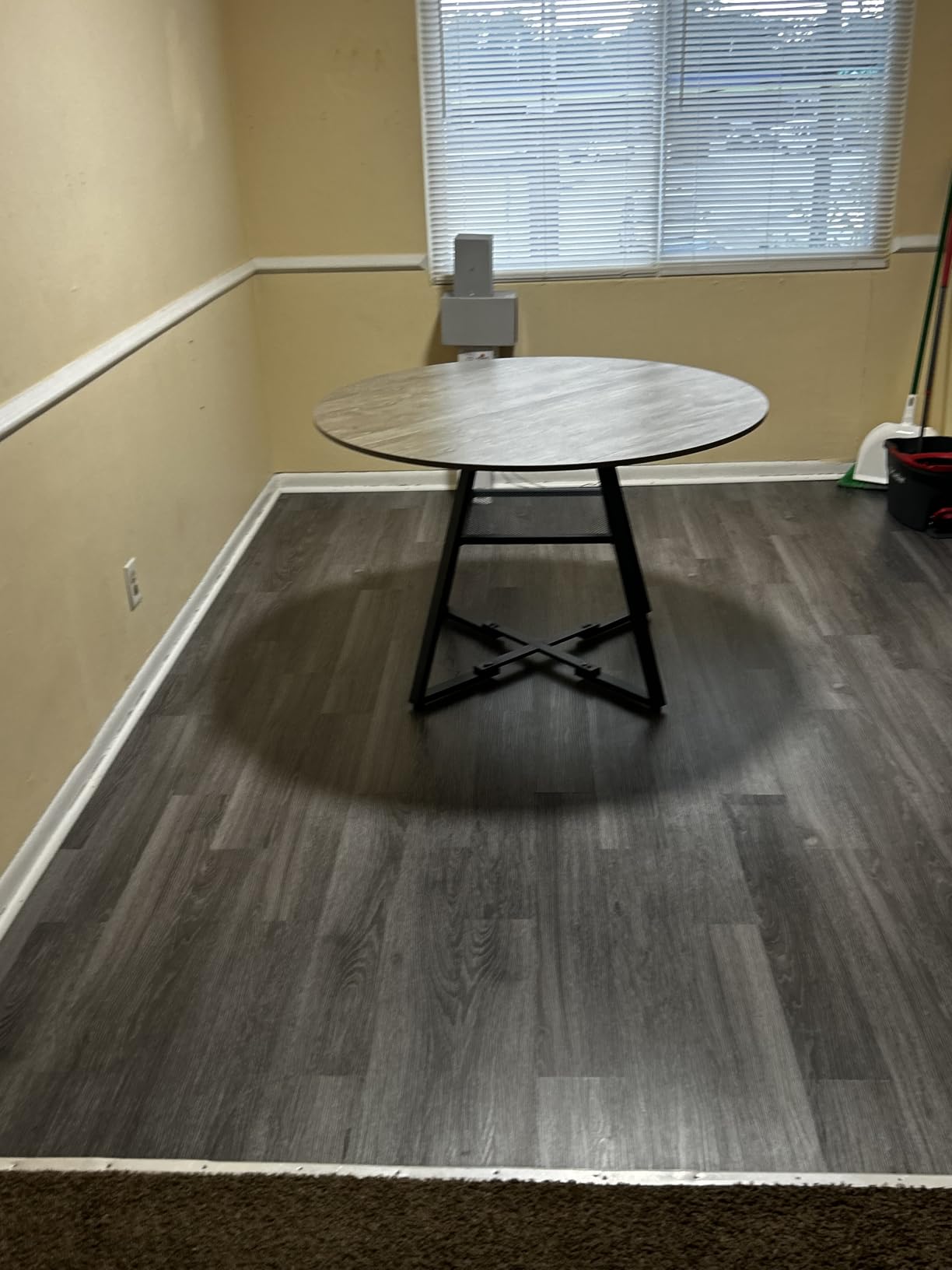 Jocoevol Round Dining Table for 4, 46 Kitchen Dining Room Circle Pedestal Table, Space Saving customer photo 2