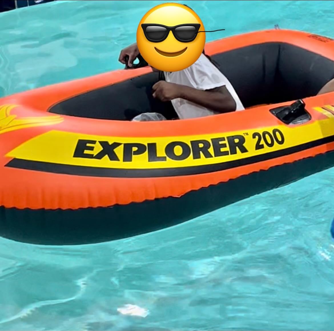 INTEX Explorer Inflatable Boat Series: Dual Air Chambers – Welded Oar Locks – Grab Handles – Bow Rope – Sporty Design customer photo 1