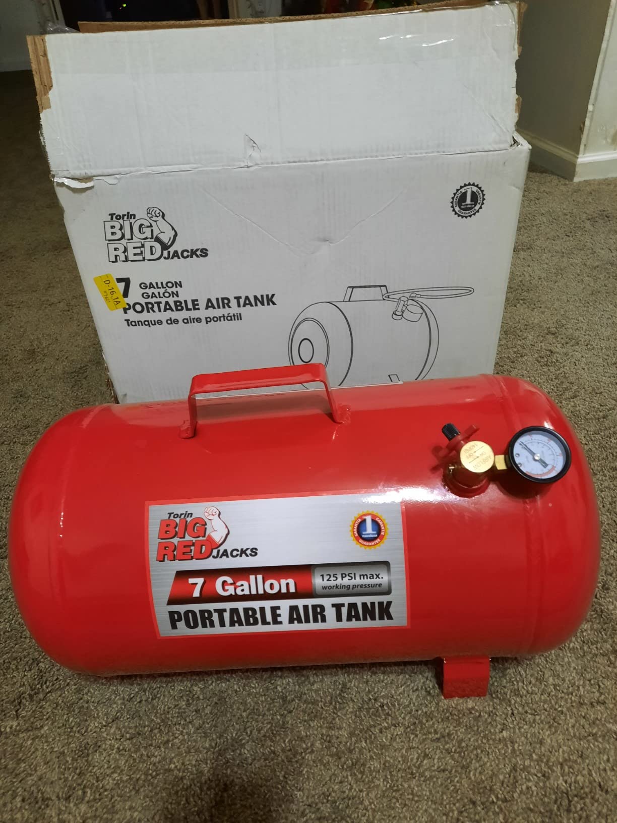 BIG RED Horizontal Portable Air Storage Tank with 36 