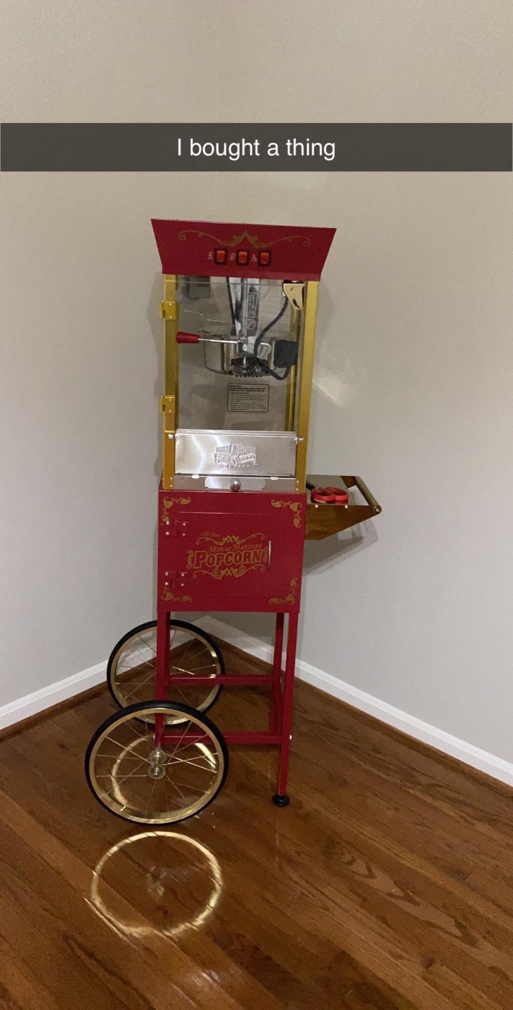 Great Northern Popcorn Matinee 8oz Popcorn Machine Cart with Kernels, Red customer photo 1