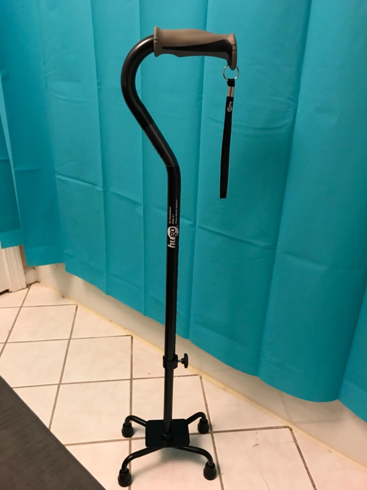 Hugo Adjustable Quad Walking Cane, Rose, Adjustable Height customer photo 1
