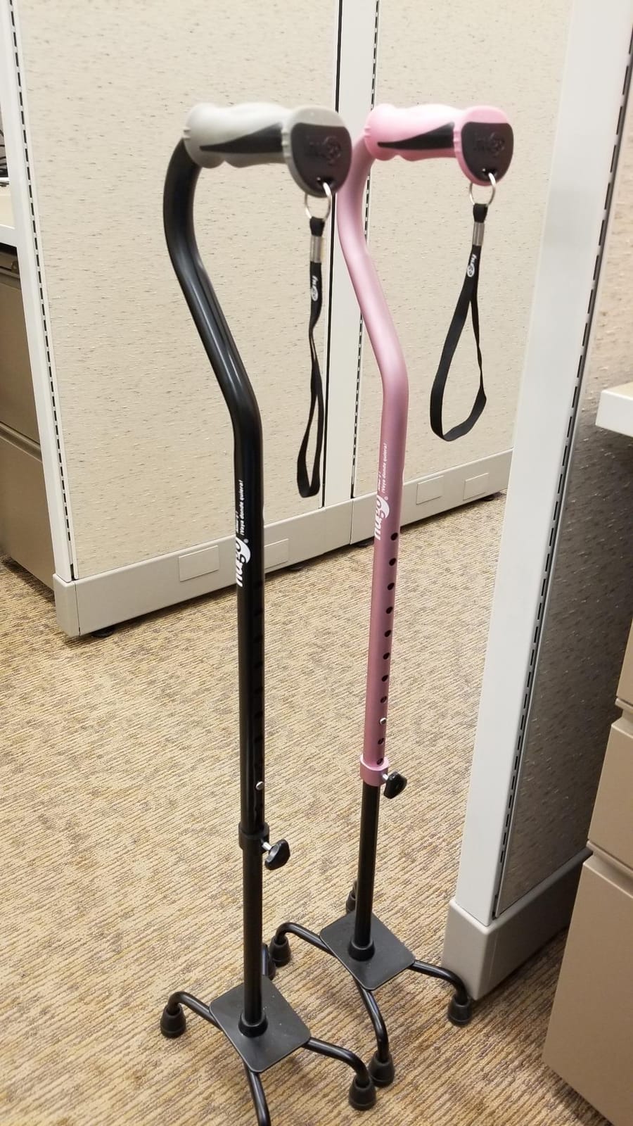 Hugo Adjustable Quad Walking Cane, Rose, Adjustable Height customer photo 2