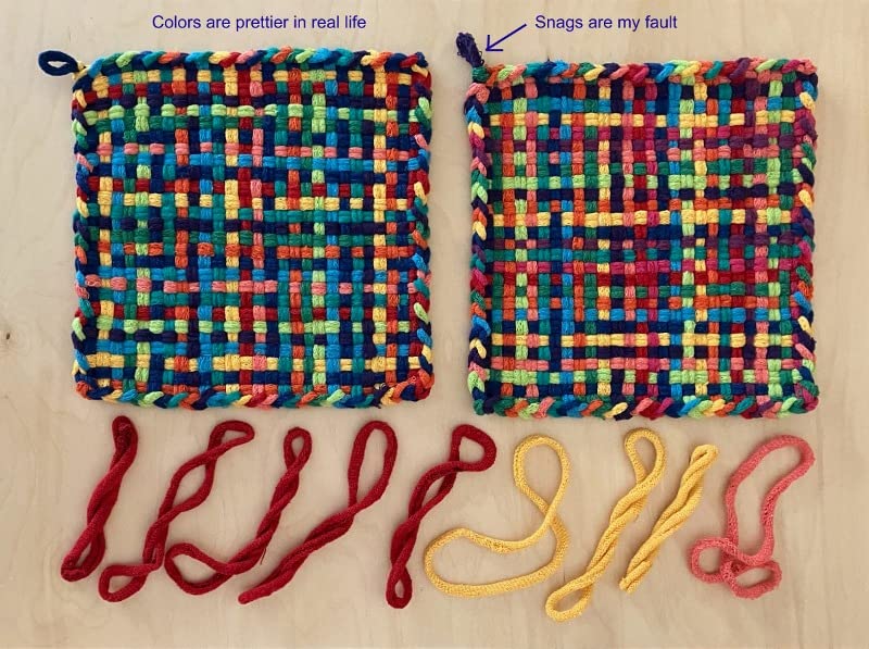 Harrisville Designs Friendly Loom Potholder Pro Weaving Kit | 10”x10” Sturdy Metal Loom and Quality Cotton Weaving Loops | Complete Kit to Weave 2 Large, Durable Potholders | Made in the USA customer photo 2