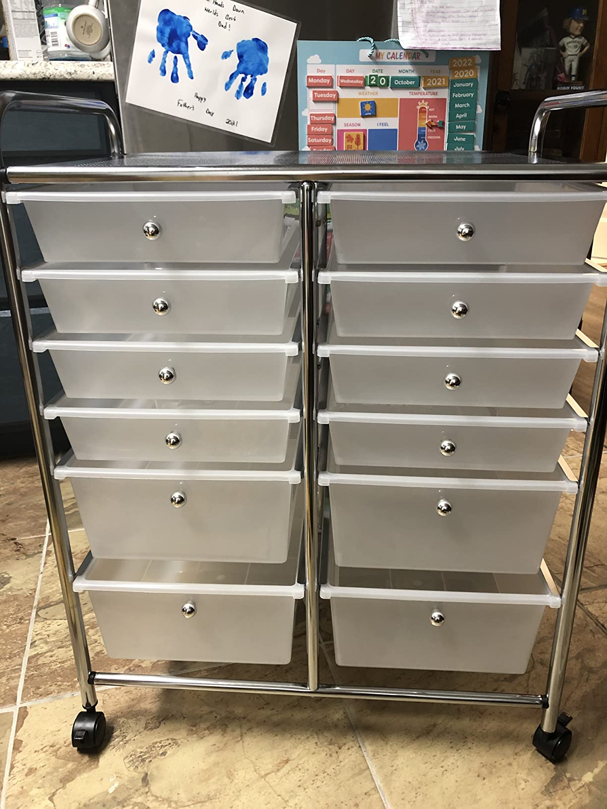 Honey-Can-Do Rolling Craft Storage Cart, Clear, 12-Drawer customer photo 2
