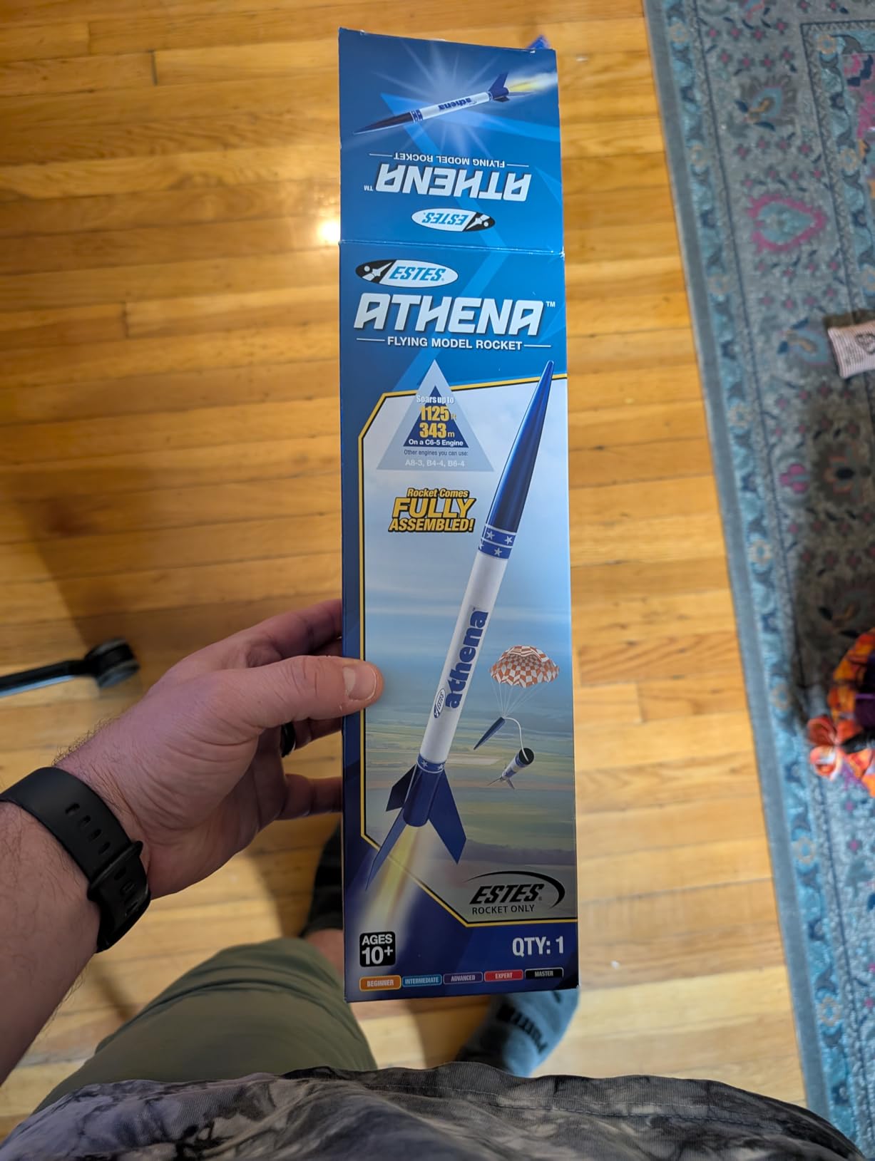 Estes 2452 Athena Rocket-Building Kit, Prebuilt Beginner Flying-Rocket Model Kit for Ages 10+, Blue customer photo 2