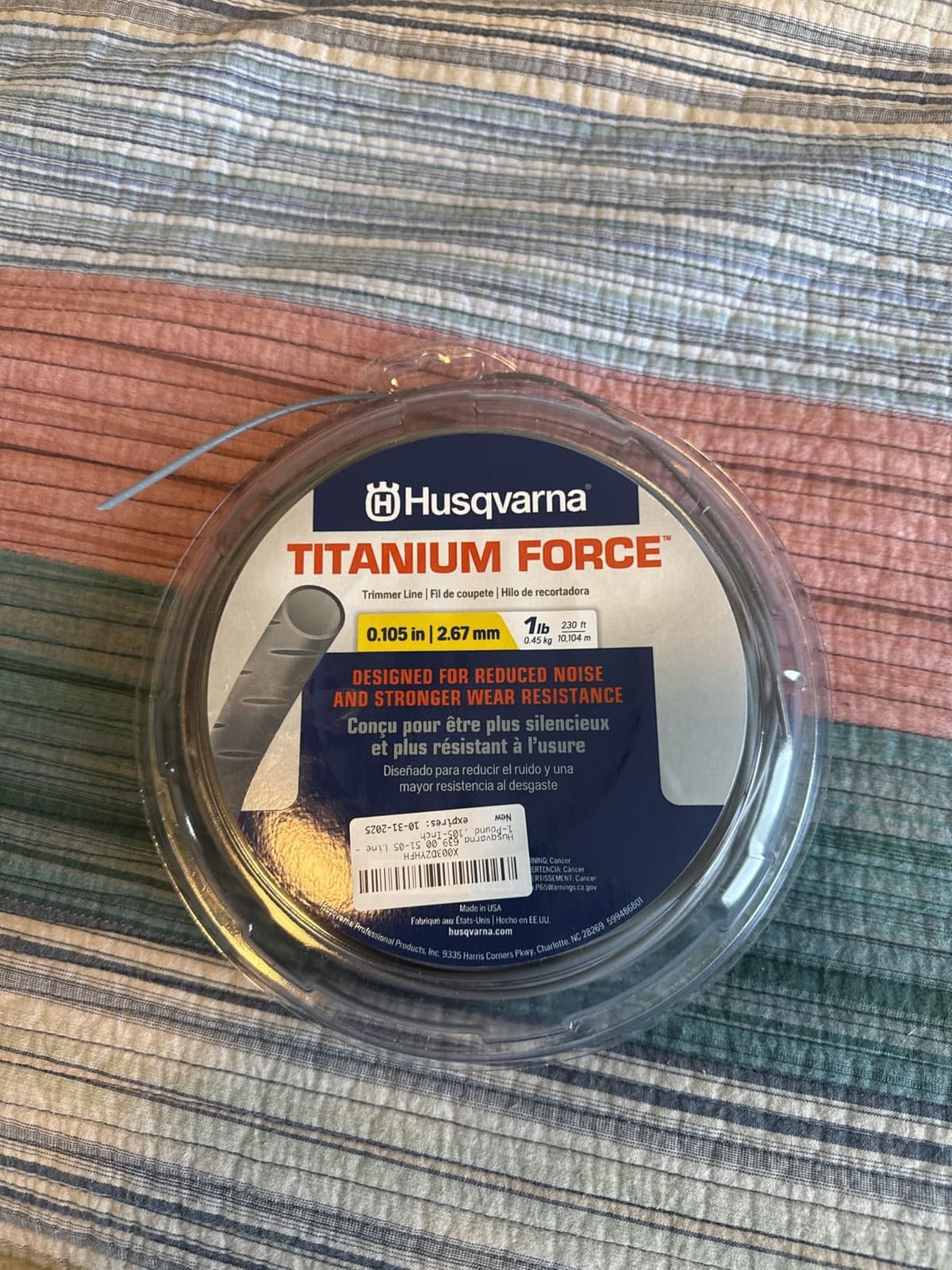 Husqvarna 639 00 51-05 TitaniumForce Trimmer Line - 1-Pound .105-Inch customer photo 1