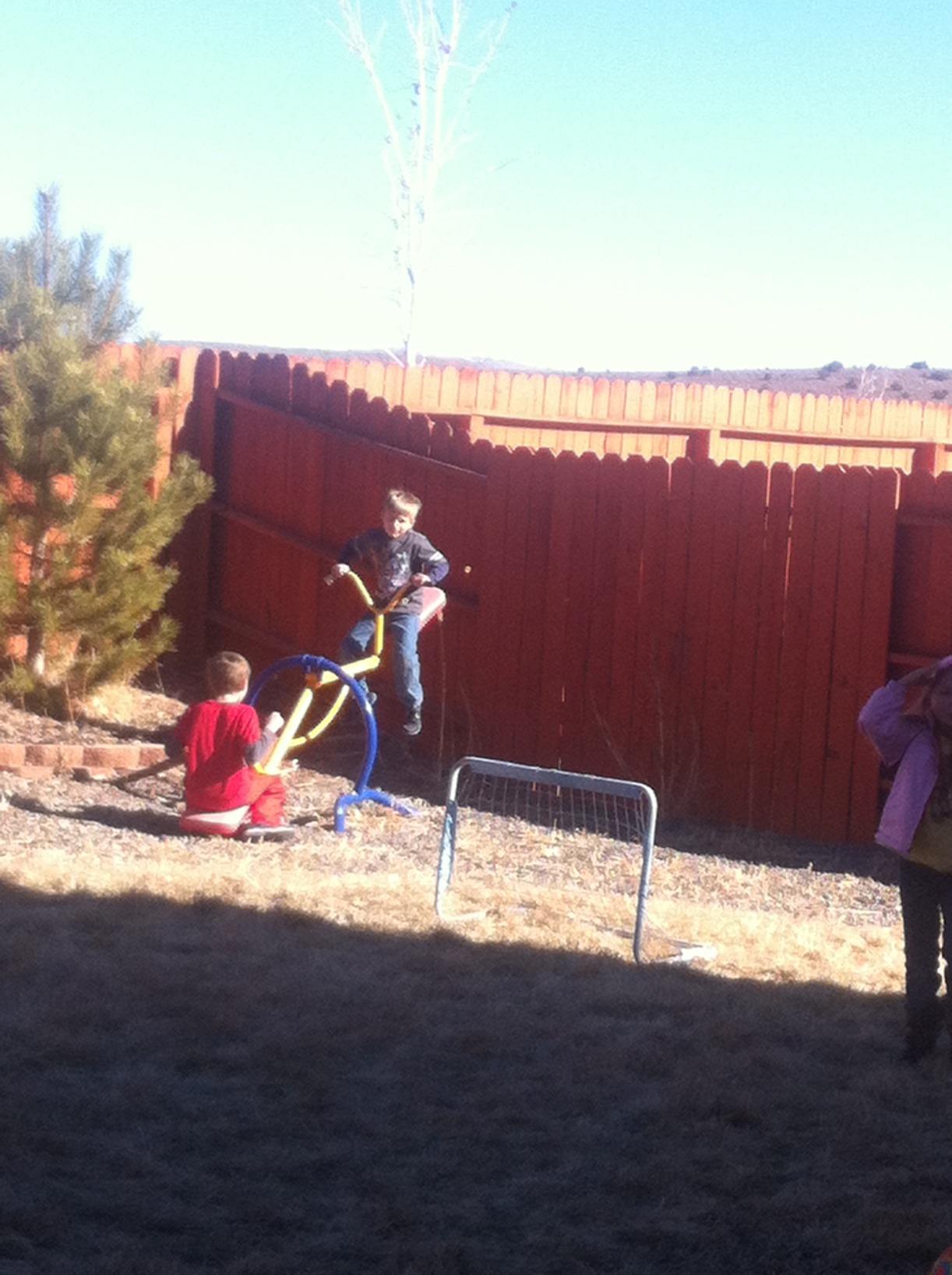 gym dandy Teeter-Totter Home Seesaw Playground Set TT-210, Multi Colored, 37.00 x 31.00 x 85.50 inches customer photo 2