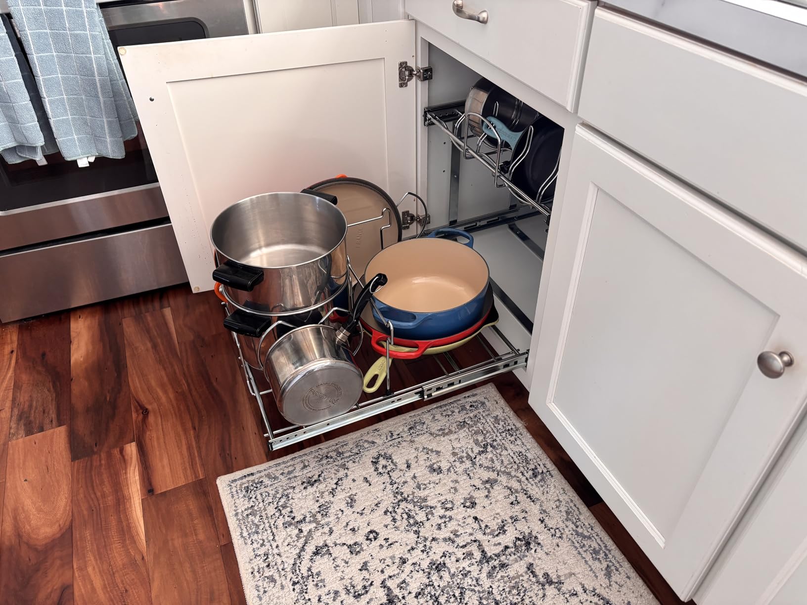 Rev-A-Shelf Dual Kitchen Cabinet Pullout Organizer, Min Open Width of 11.5