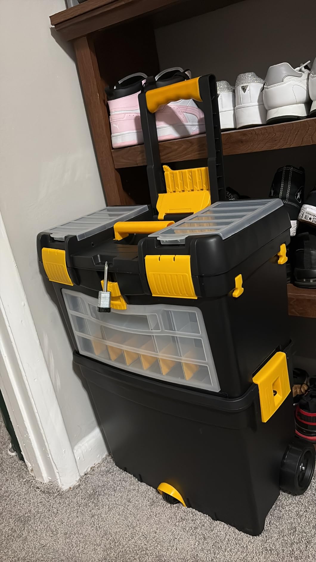 Rolling Tool Box with Wheels, Foldable Comfort Handle, and Removable Top – Toolbox Organizers and Storage by Stalwart customer photo 2