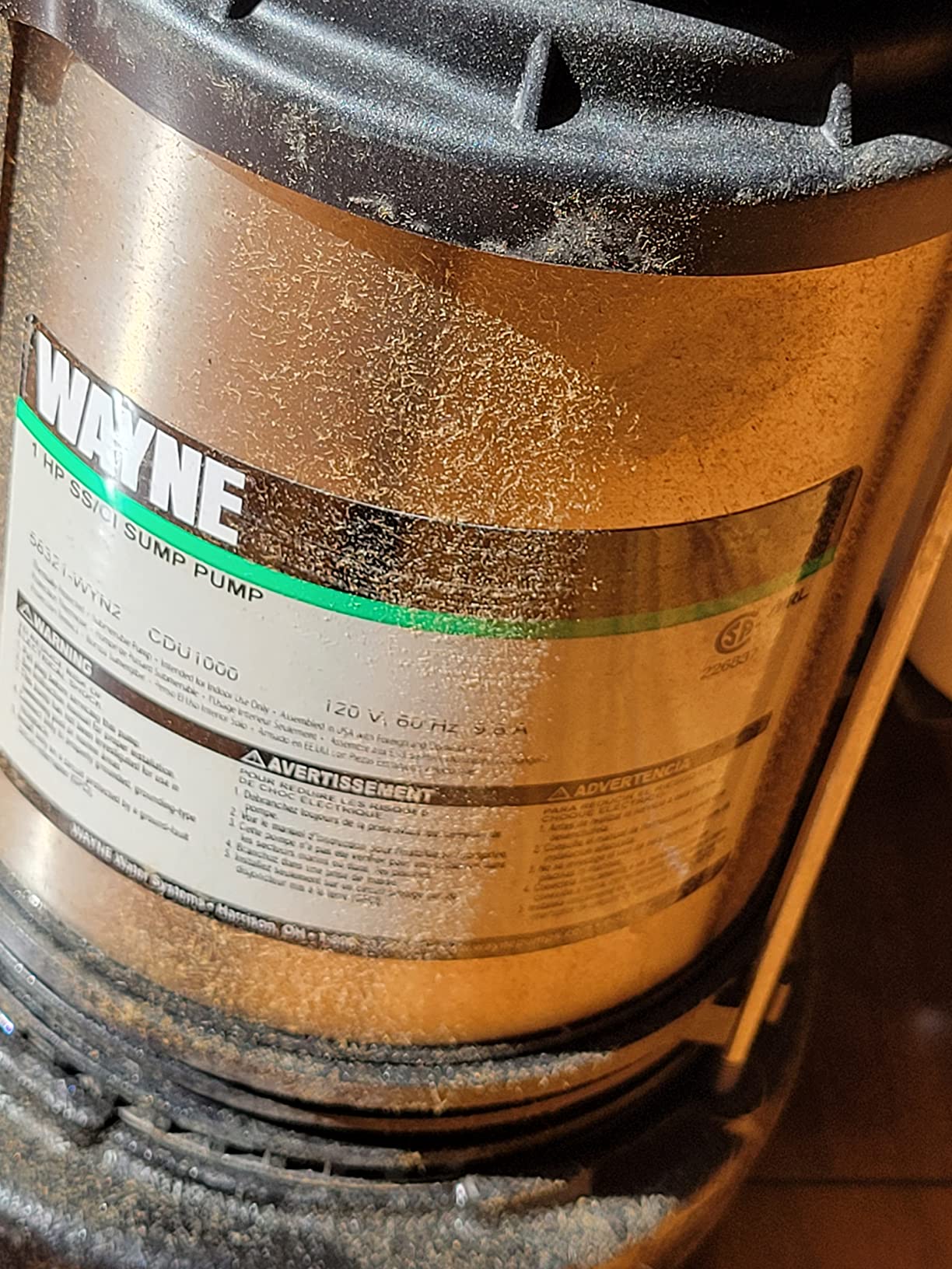 WAYNE CDU1000 1 HP Submersible Sump Pump – Cast Iron & Stainless Steel, Integrated Vertical Float Switch, 6,100 GPH, 5-Year Warranty, Assembled in USA customer photo 1
