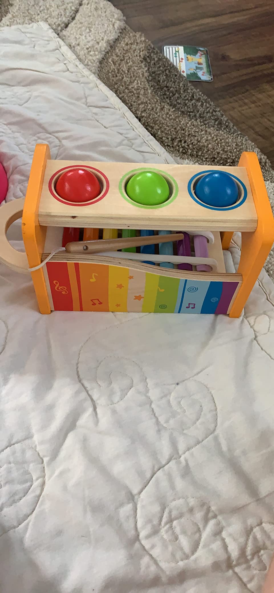 Hape Pound & Tap Bench with Slide Out Xylophone - Award Winning Durable Wooden Musical Pounding Toy for Toddlers customer photo 2