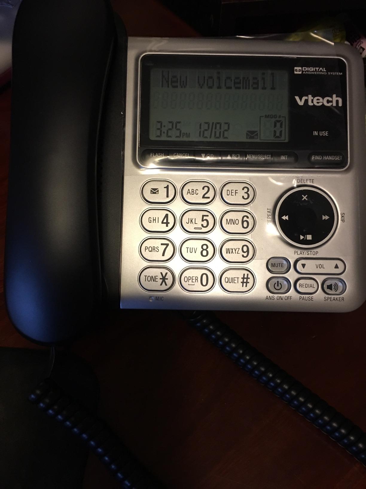 VTech CS6649 DECT 6.0 Expandable Corded/Cordless Phone with Answering System and Caller ID/Call Waiting, Silver/Black with 1 Handset customer photo 1