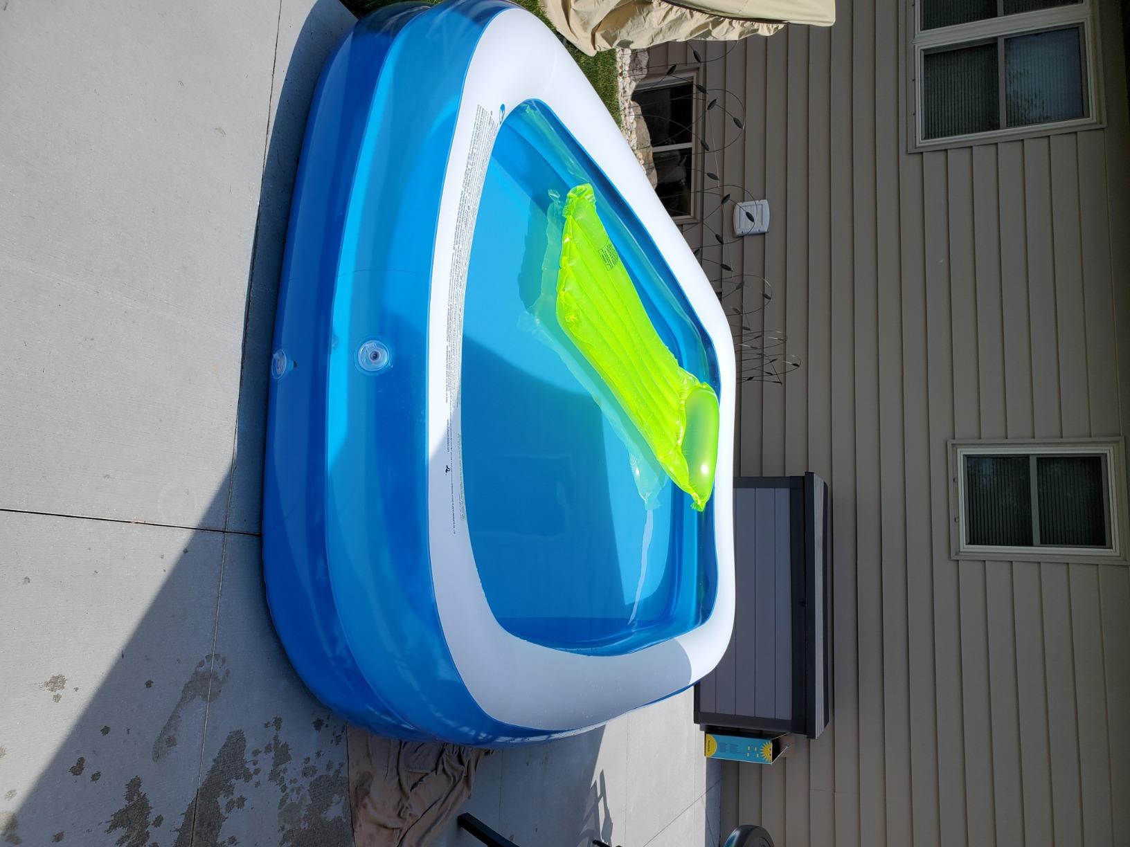 Giant Inflatable Kiddie Pool - Family and Kids Inflatable Rectangular Pool - 10 Feet Long (120