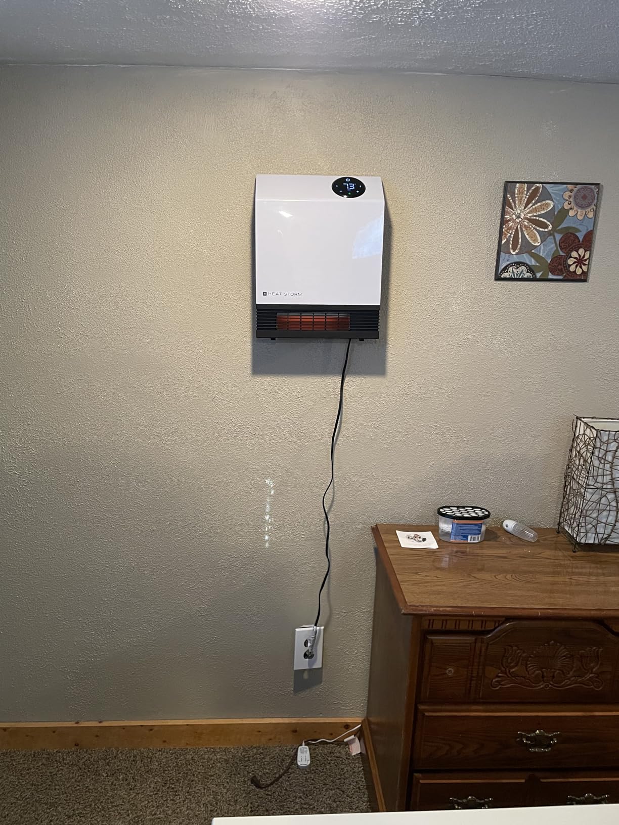 Heat Storm Deluxe Space 1000 Watt Infrared Wall Mount Electric Heater, White customer photo 1