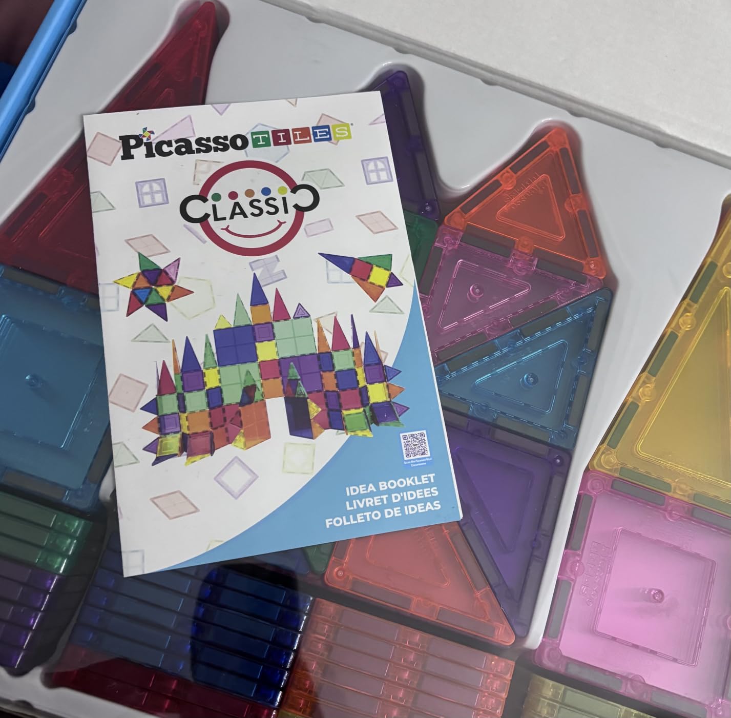PicassoTiles 100 Piece Magnetic Tiles, Clear 3D Building Blocks for Kids 3+ customer photo 1
