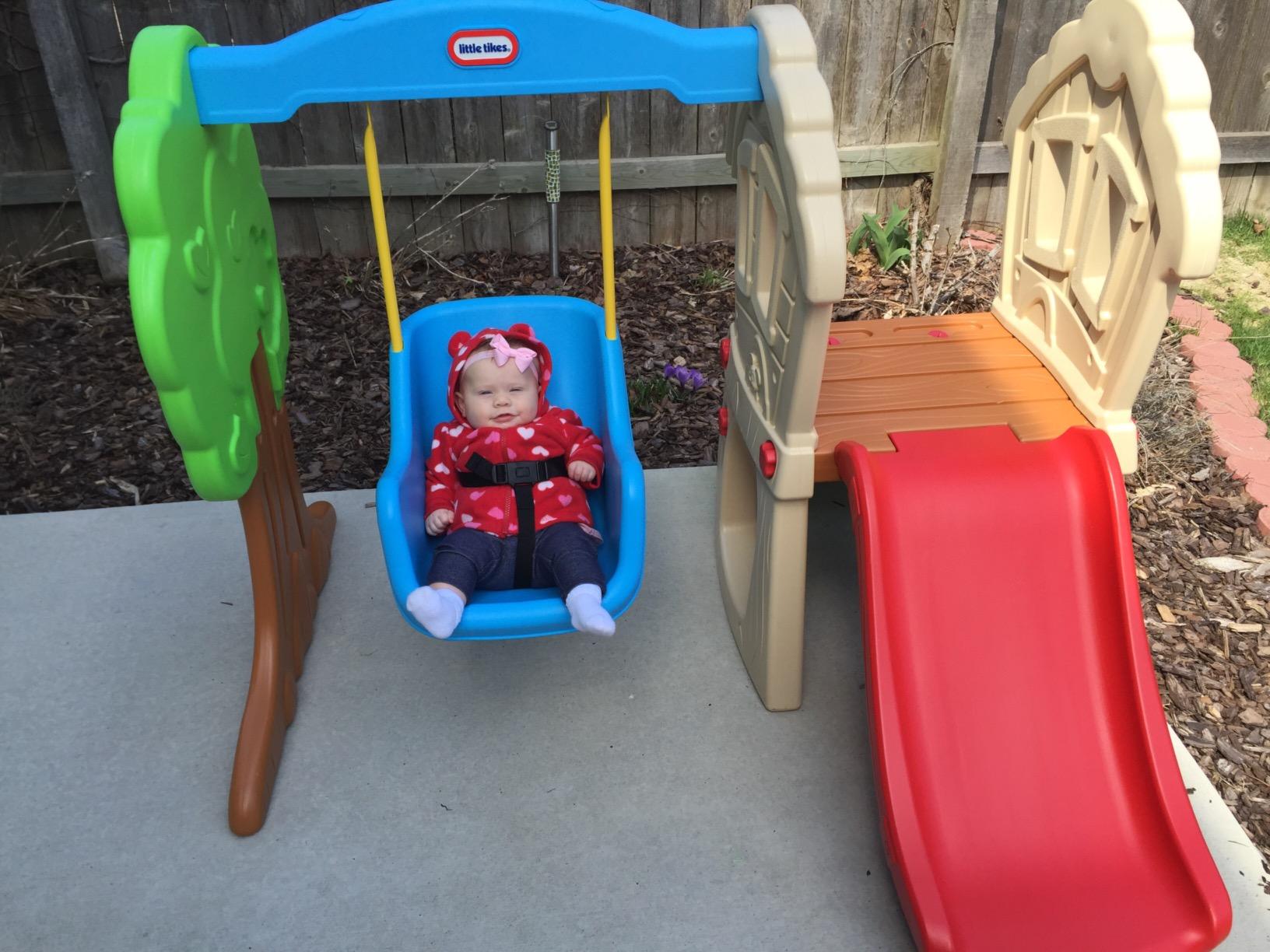 Little Tikes Hide & Seek Climber and Swing, Indoor Outdoor with Slide - Easy Set Up - Toddler Playset, 53.50''L x 52.00''W x 41.00''H customer photo 1