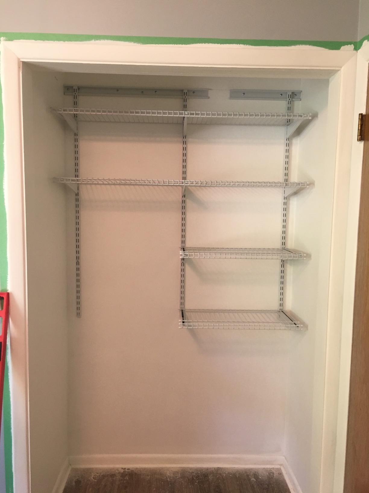 ClosetMaid ShelfTrack Wire Closet Organizer System, Adjustable from 5 to 8 Ft., with Shelves, Clothes Rods, Hardware, Durable Steel, White customer photo 1