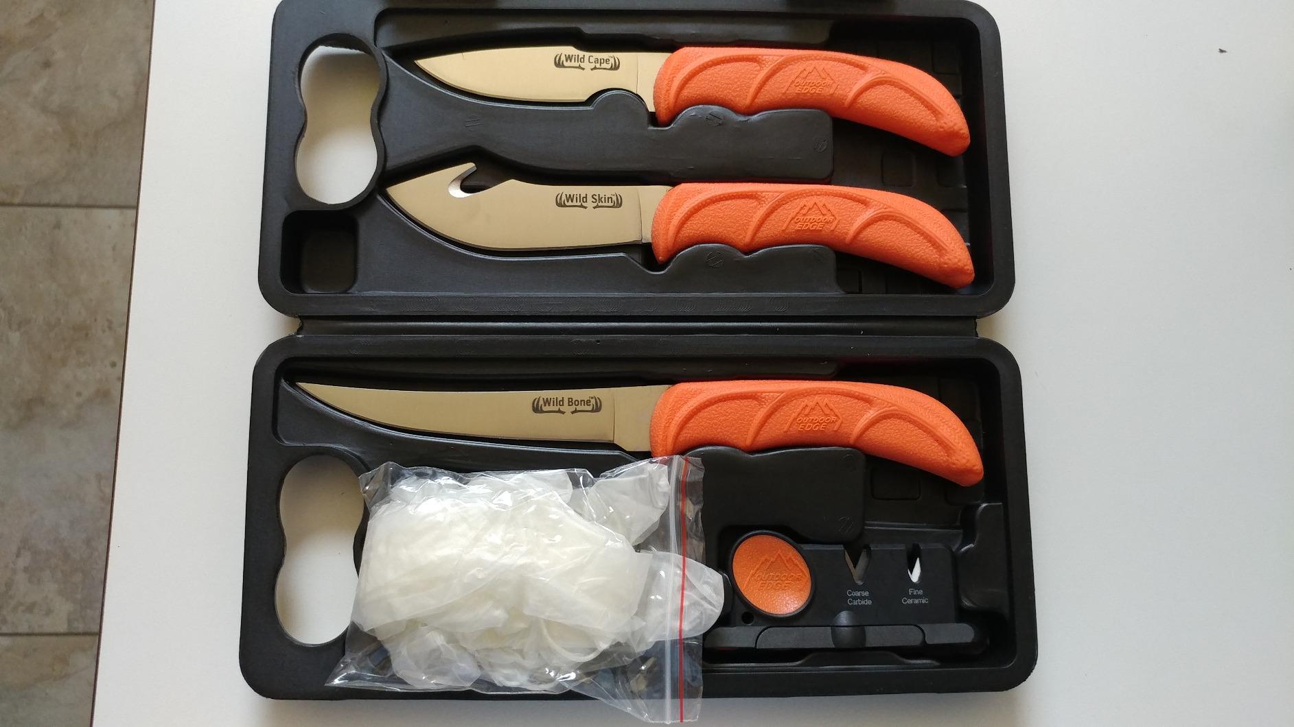 OUTDOOR EDGE WildPak, 8-Piece Field to Freezer Hunting & Game Processing Knife Set with Caping Knife, Gut-Hook Skinner, Boning/Fillet Knife, Wood/Bone Saw, Spreader, Gloves, and Hard-Side Carry Case customer photo 1