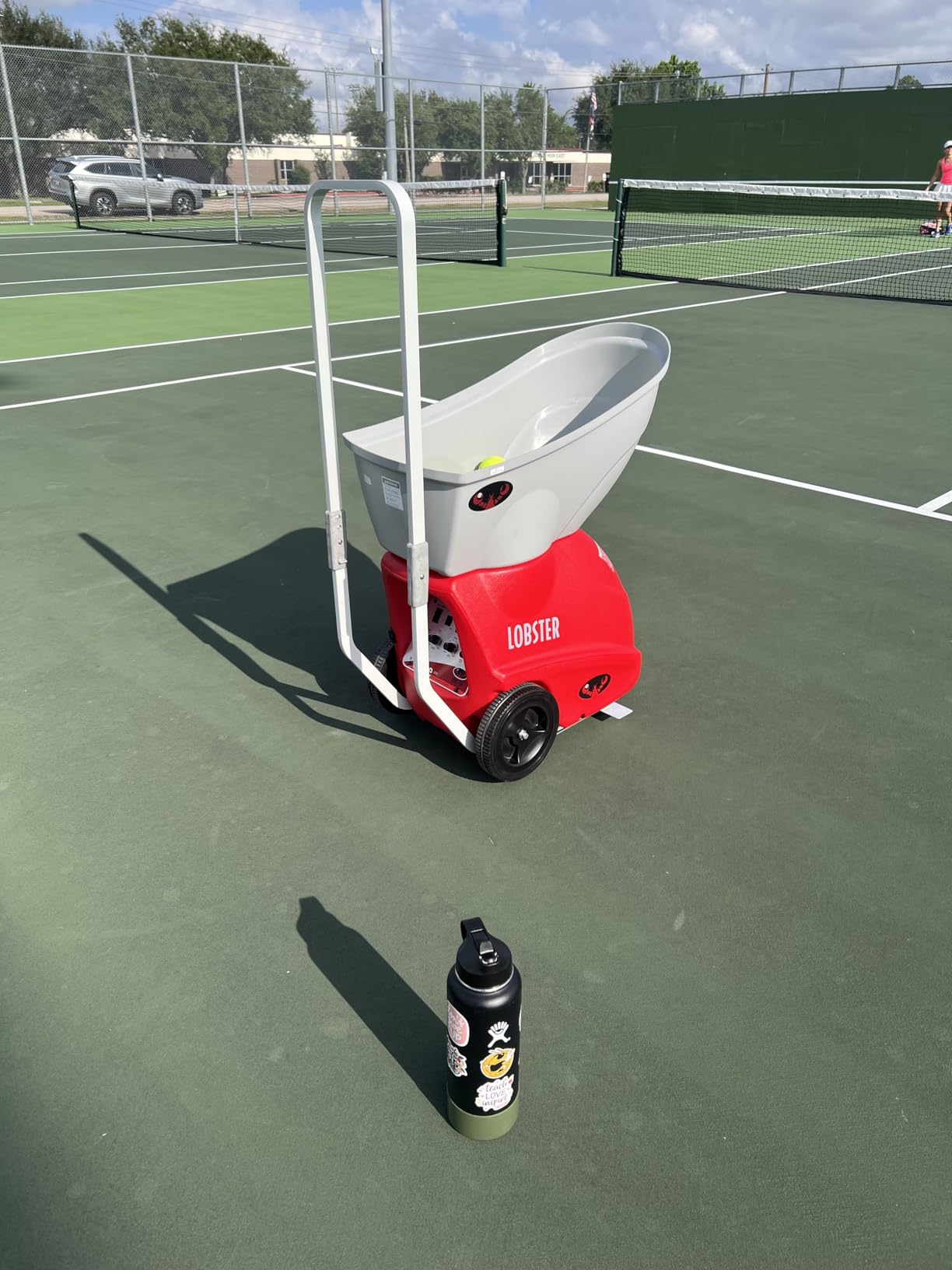 LOBSTER Sports Elite Tennis Ball Machine - Auto Portable Tennis Ball Launcher, Preloaded & Custom Drills, Spin Control, Lob Elevation Switch, Ball Speed (up to 80MPH), with Multi-Function Remote customer photo 1
