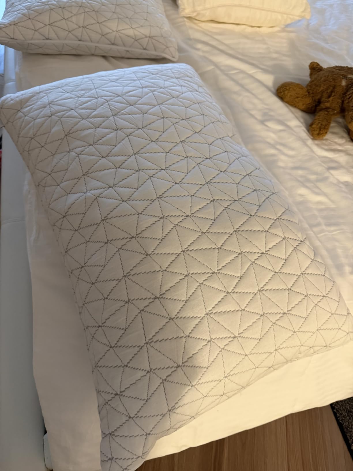 Coop Home Goods Original Adjustable Pillow, Queen Size Bed Pillow for Sleeping, Cross Cut Memory Foam Pillow - Medium Firm Back, Stomach and Side Sleeper Pillow, CertiPUR-US/GREENGUARD Gold customer photo 2