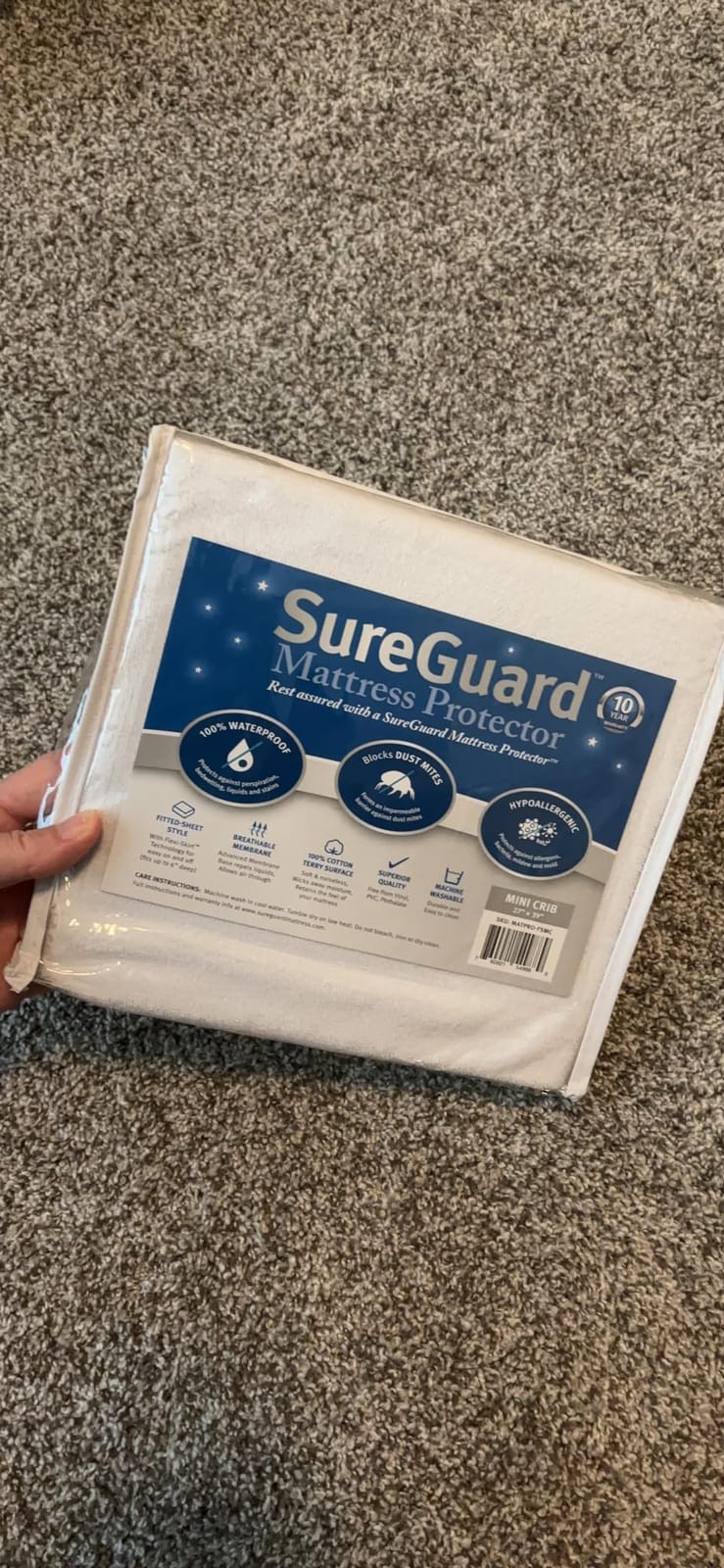 SureGuard Waterproof Mattress Protector, Crib Size Mattress Cover customer photo 2
