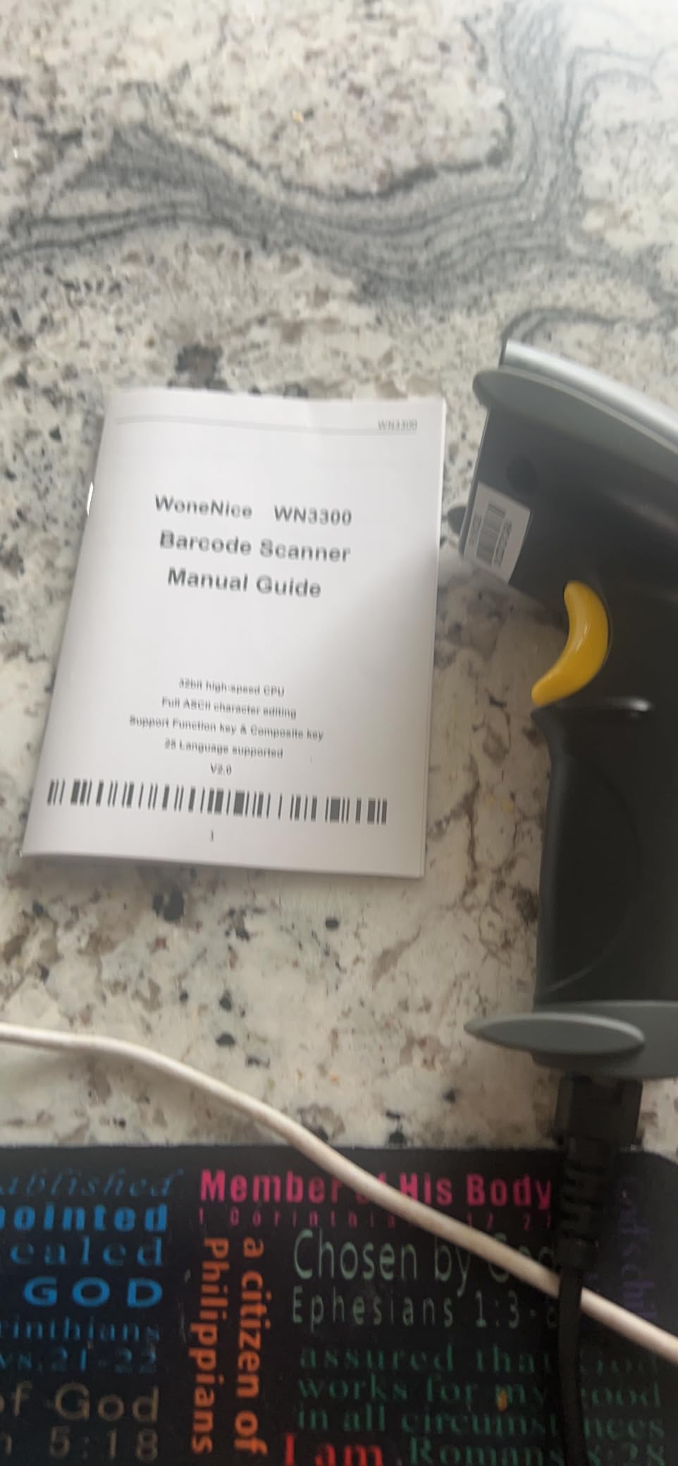WoneNice USB Laser Barcode Scanner Wired Handheld Bar Code Scanner Reader Black customer photo 2