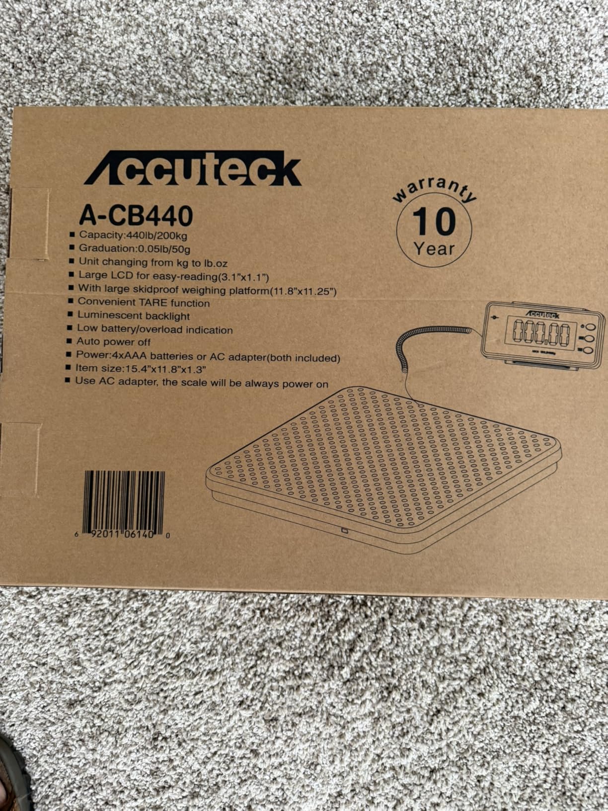 Accuteck 440lb Heavy Duty Digital Metal Industry Shipping Postal Scale W/C customer photo 2