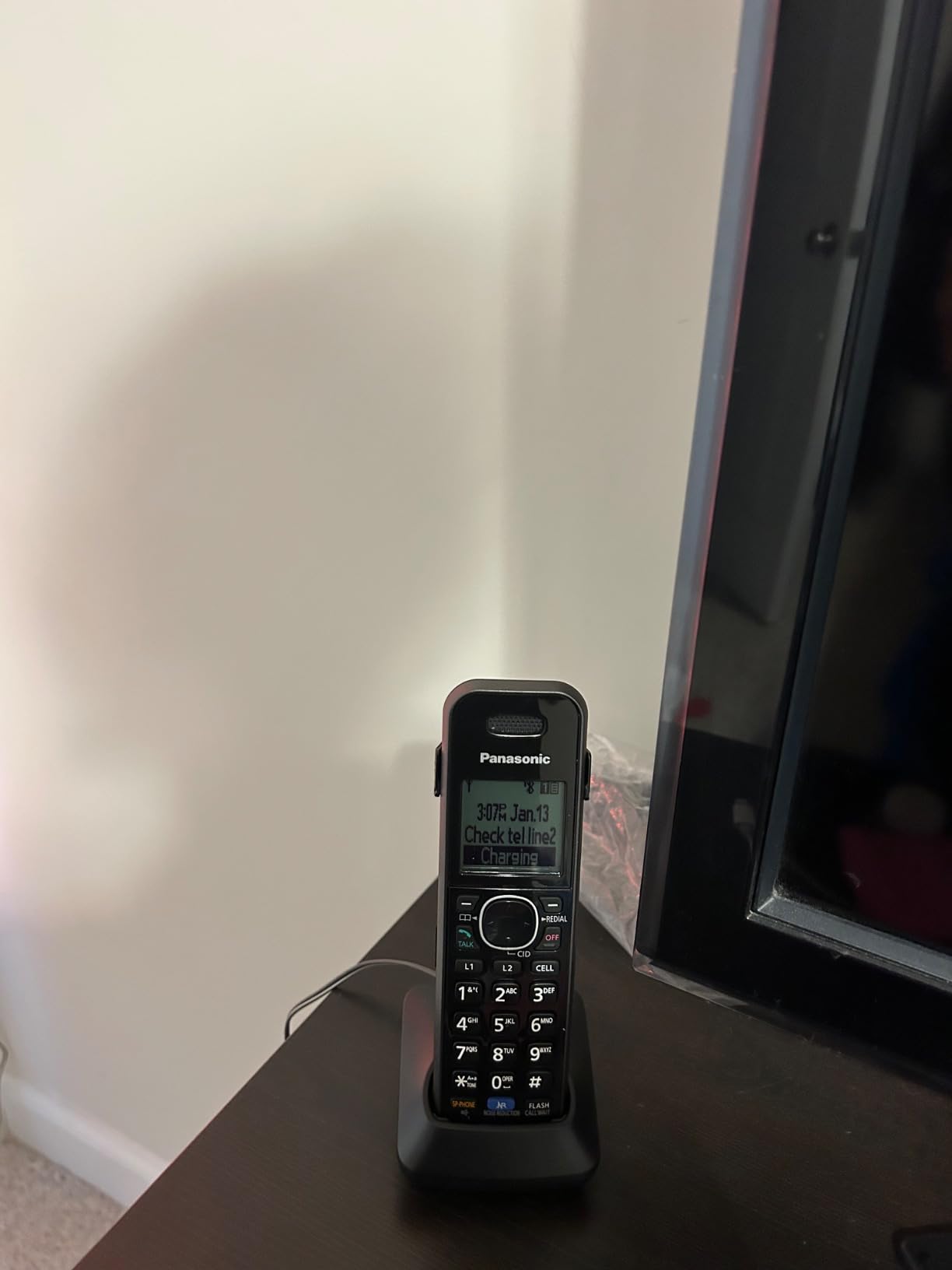 Panasonic 2-Line Corded Phone/Cordless Phone System with 2 Handsets - Answering Machine, Link2Cell, 3-Way Conference, Call Block, Long Range DECT 6.0, Bluetooth - KX-TG9582B (Black) customer photo 1