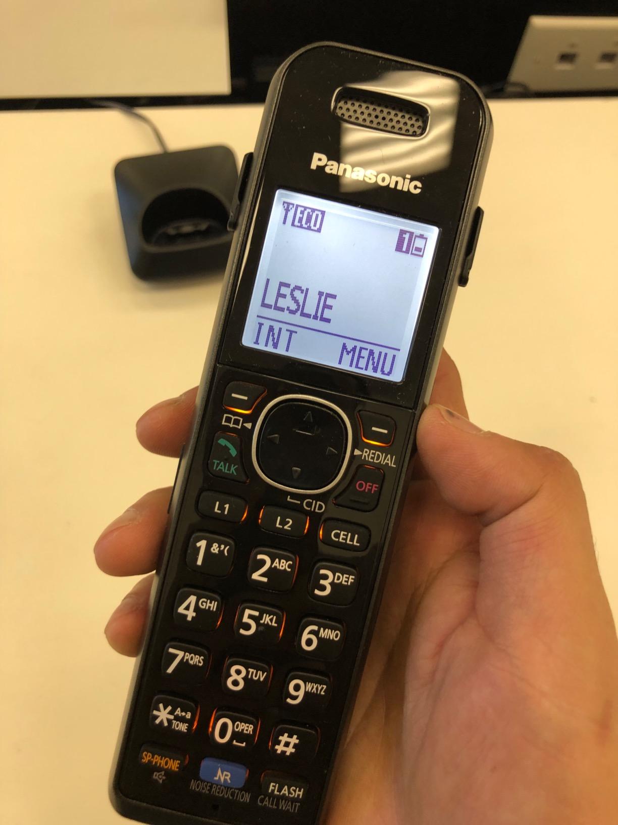 Panasonic 2-Line Corded Phone/Cordless Phone System with 2 Handsets - Answering Machine, Link2Cell, 3-Way Conference, Call Block, Long Range DECT 6.0, Bluetooth - KX-TG9582B (Black) customer photo 2